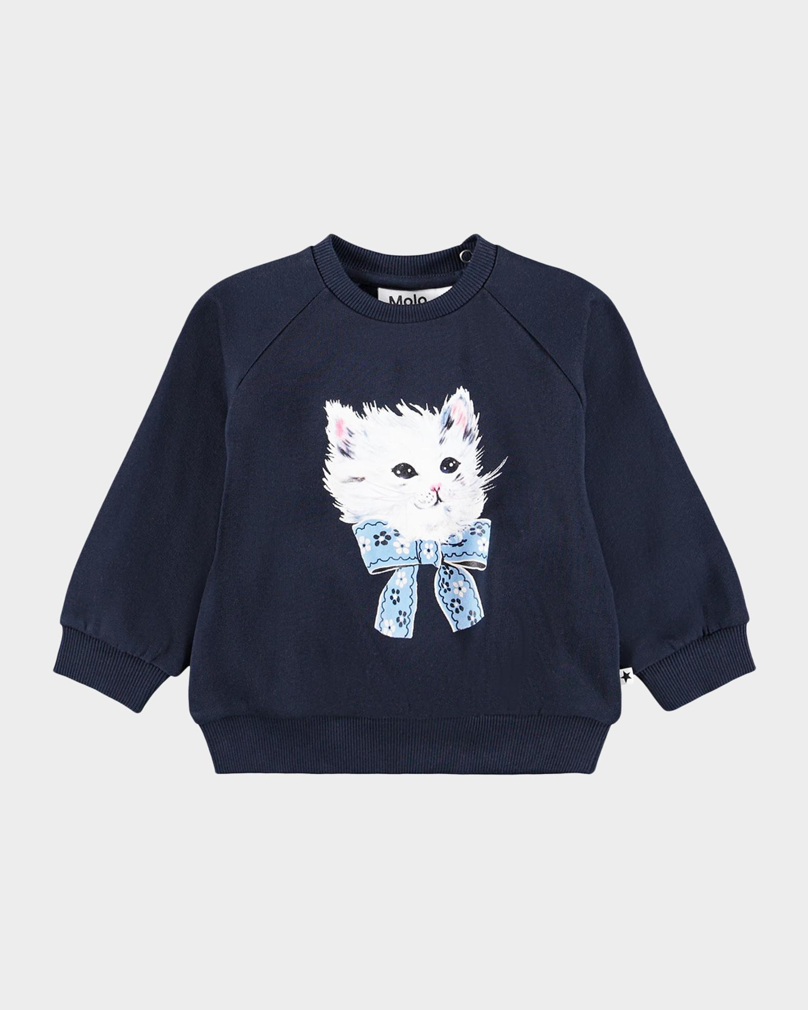 Molo Girl's Disc Fancy Kitty Cotton Sweatshirt, Size 6M-2 | Neiman Marcus