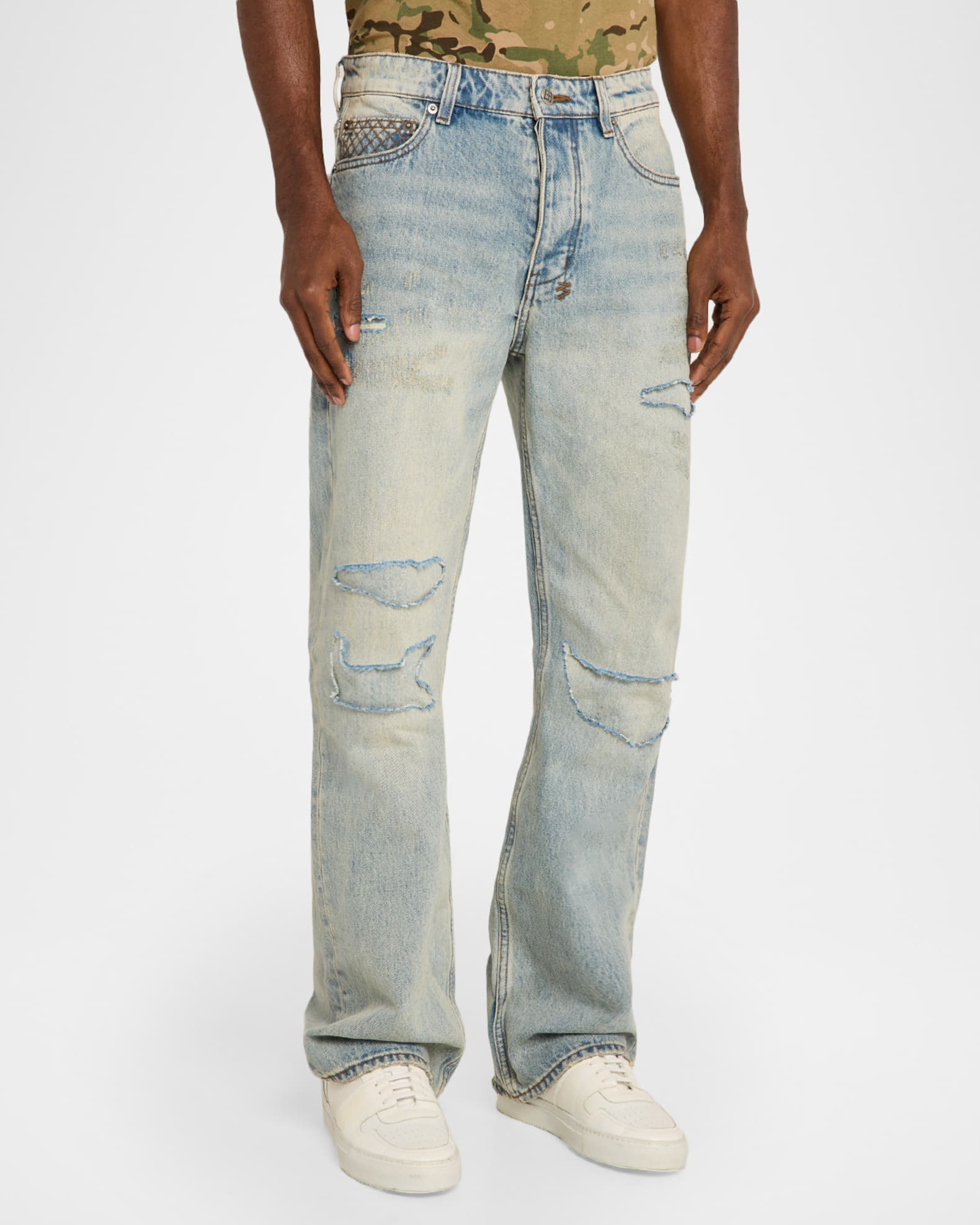 ロクじー Ksubi Men's Toro Seattle Distressed Bootcut Jeans | Neiman Marcus