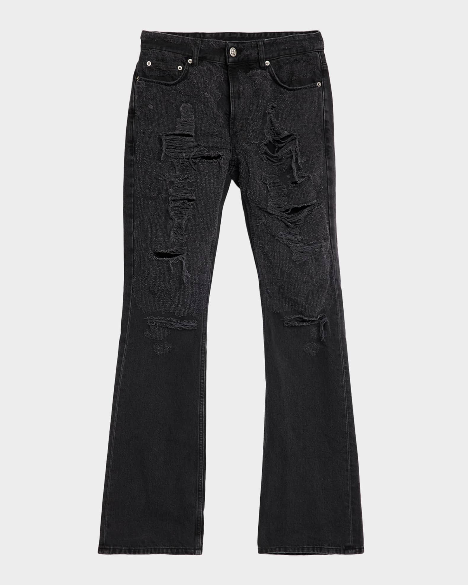 Ksubi Men's Bronko Asher Trashed Distressed Bootcut Jeans | Neiman