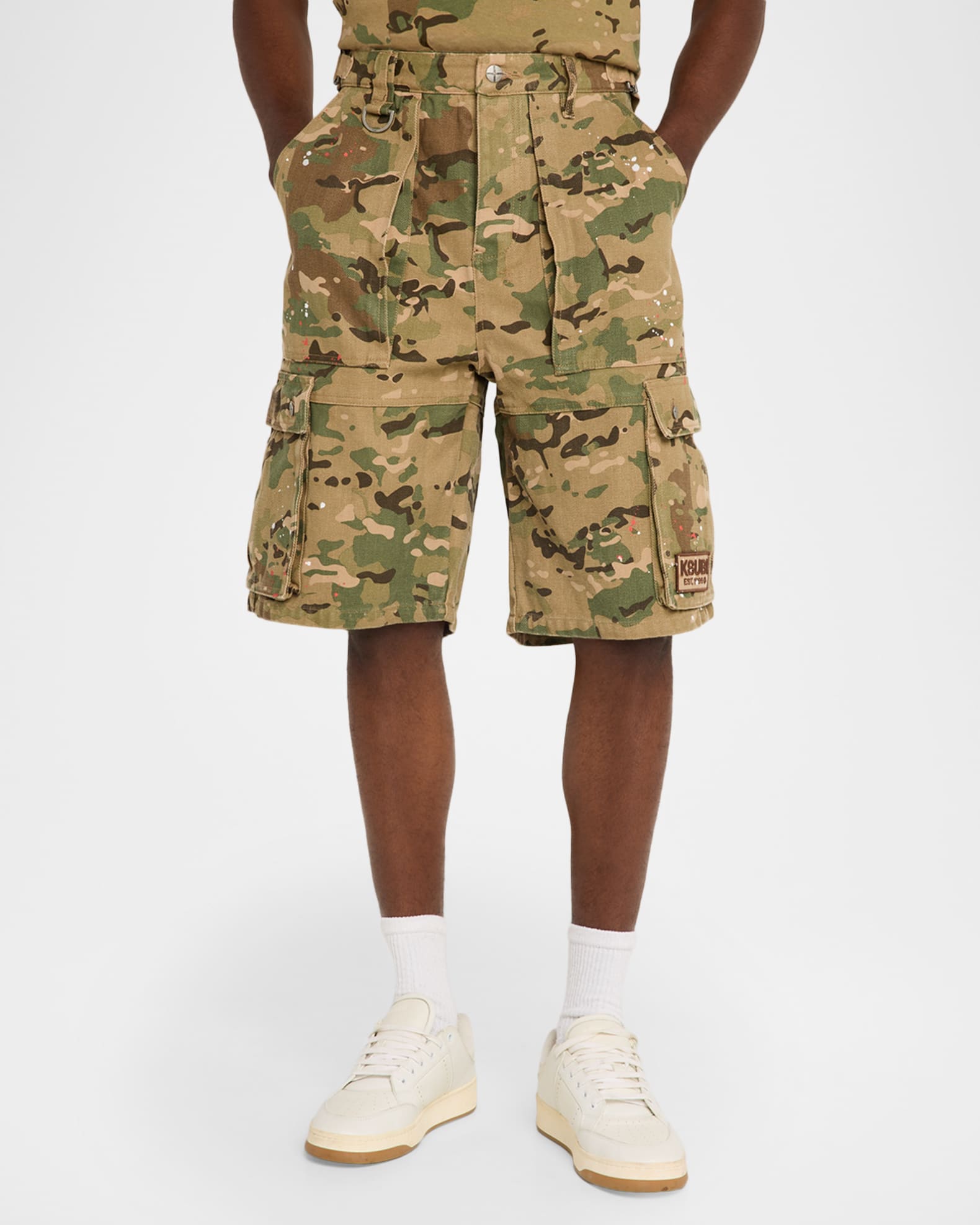 Ksubi Men's Maxx Traper Herringbone Camouflage Cargo Shorts