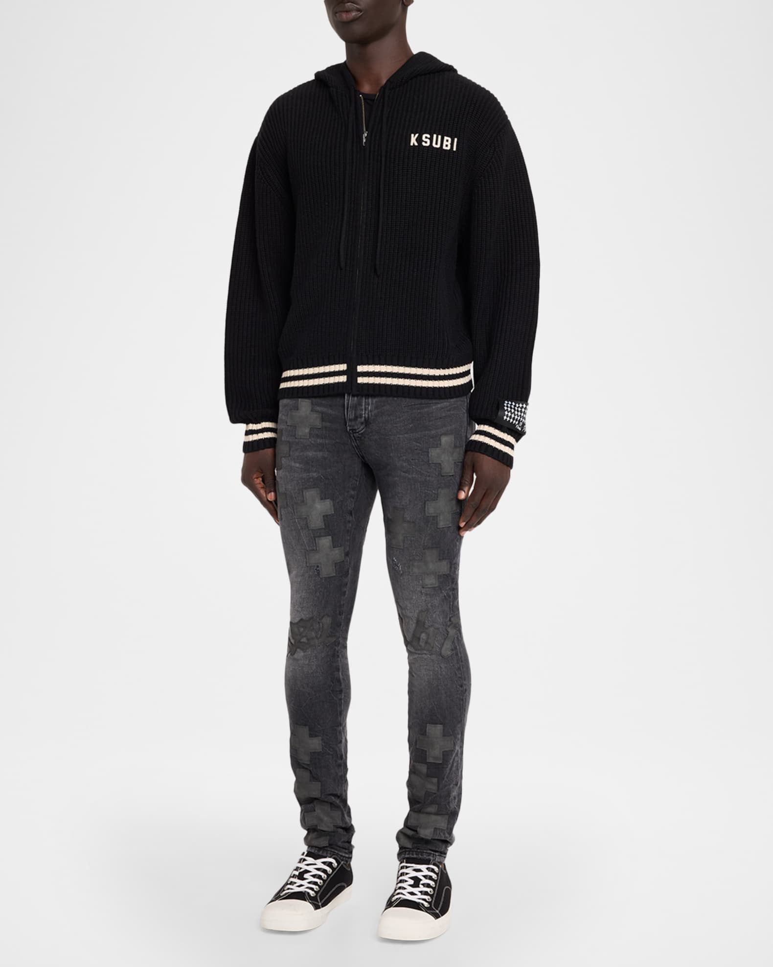 Ksubi Men's Boxer Full-Zip Wool and Cotton Knit Hoodie | Neiman Marcus