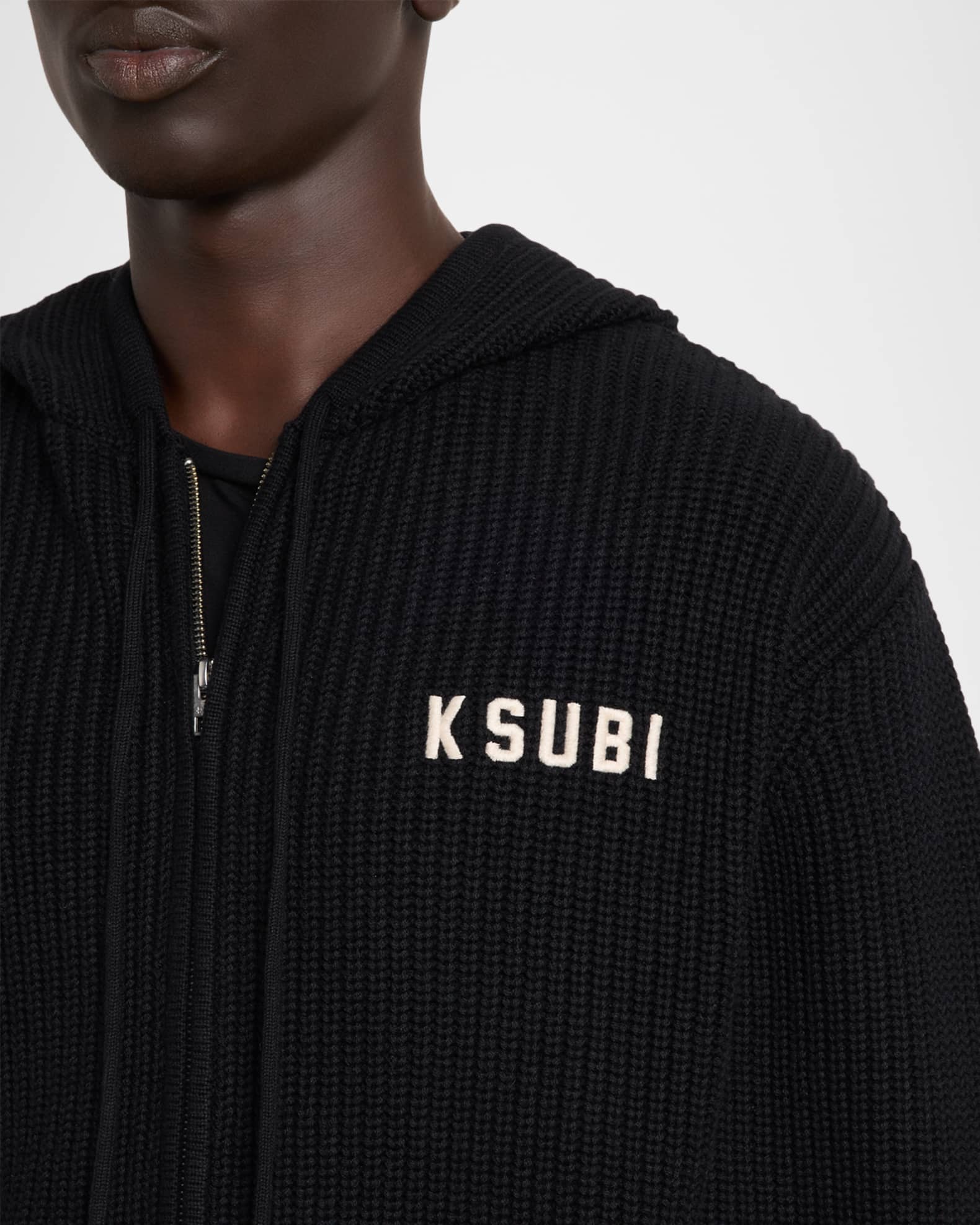 Ksubi Men's Boxer Full-Zip Wool and Cotton Knit Hoodie | Neiman Marcus
