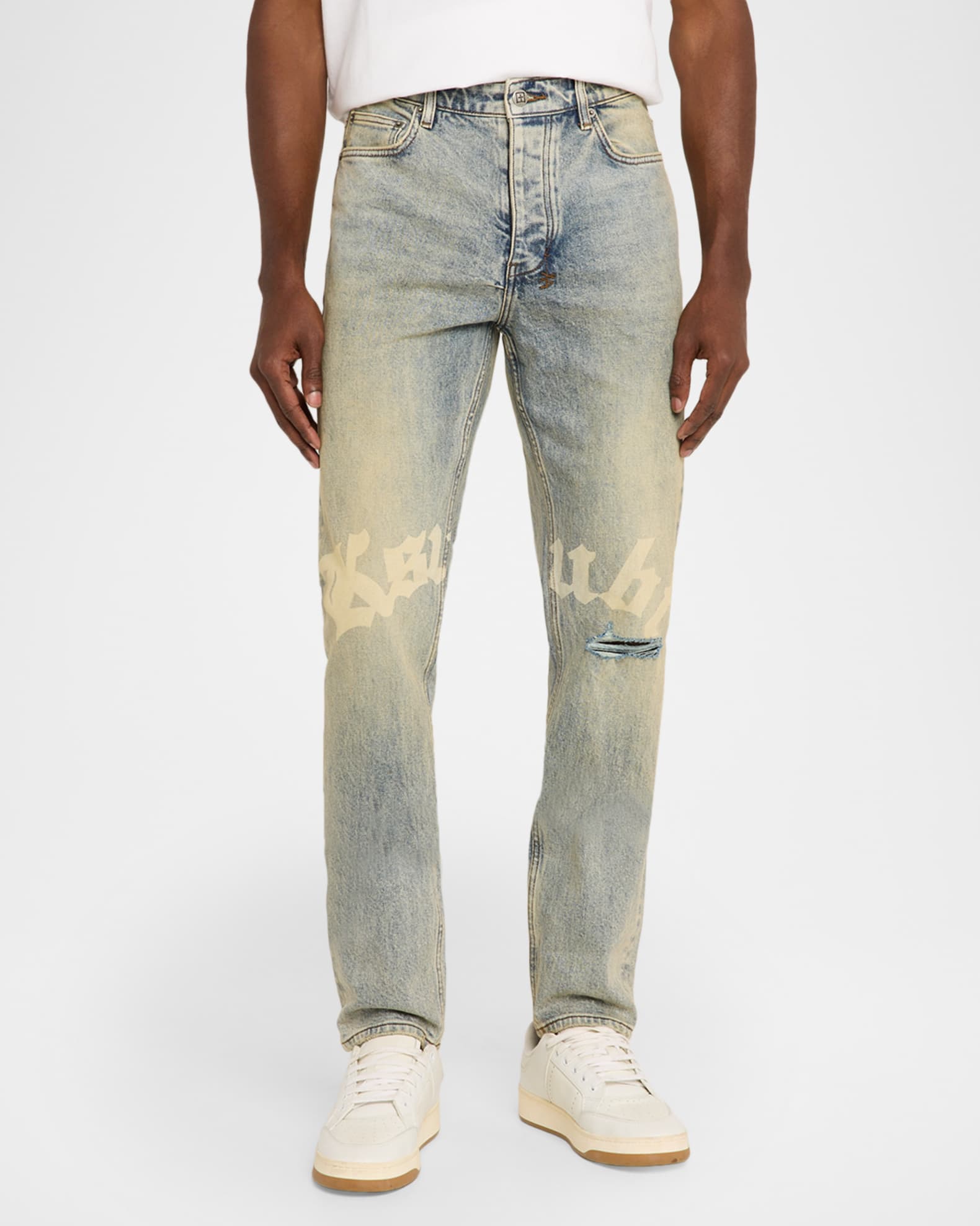 Ksubi Men's Chitch Stature Trashed Slim Fit Jeans | Neiman Marcus