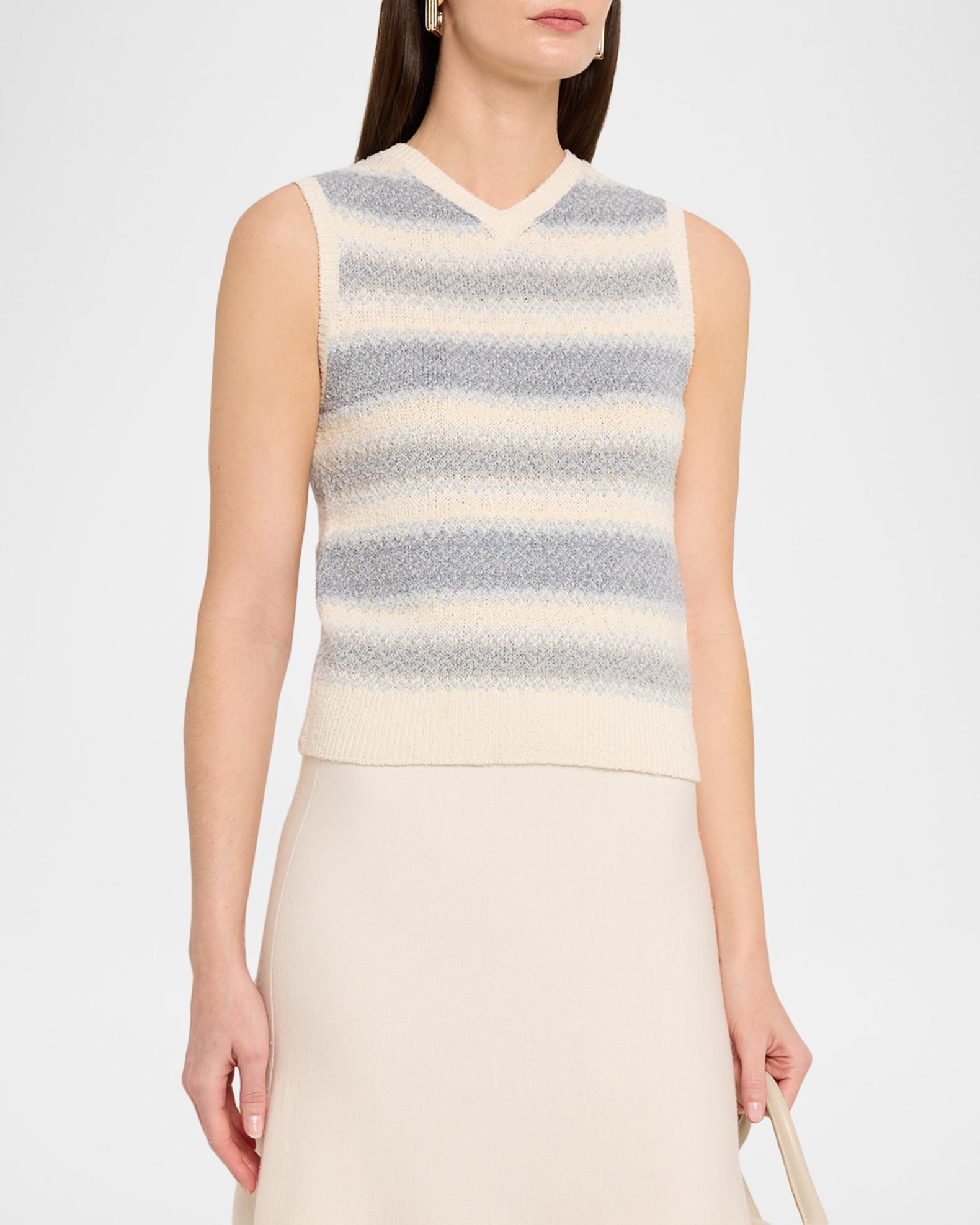 Vince V-Neck Knit Summer Sweater Vest | Neiman Marcus