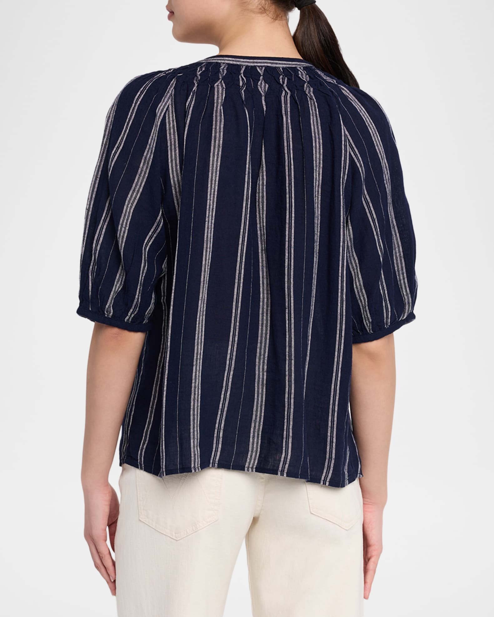 Rails Rix Stripe Linen Blouse | Neiman Marcus