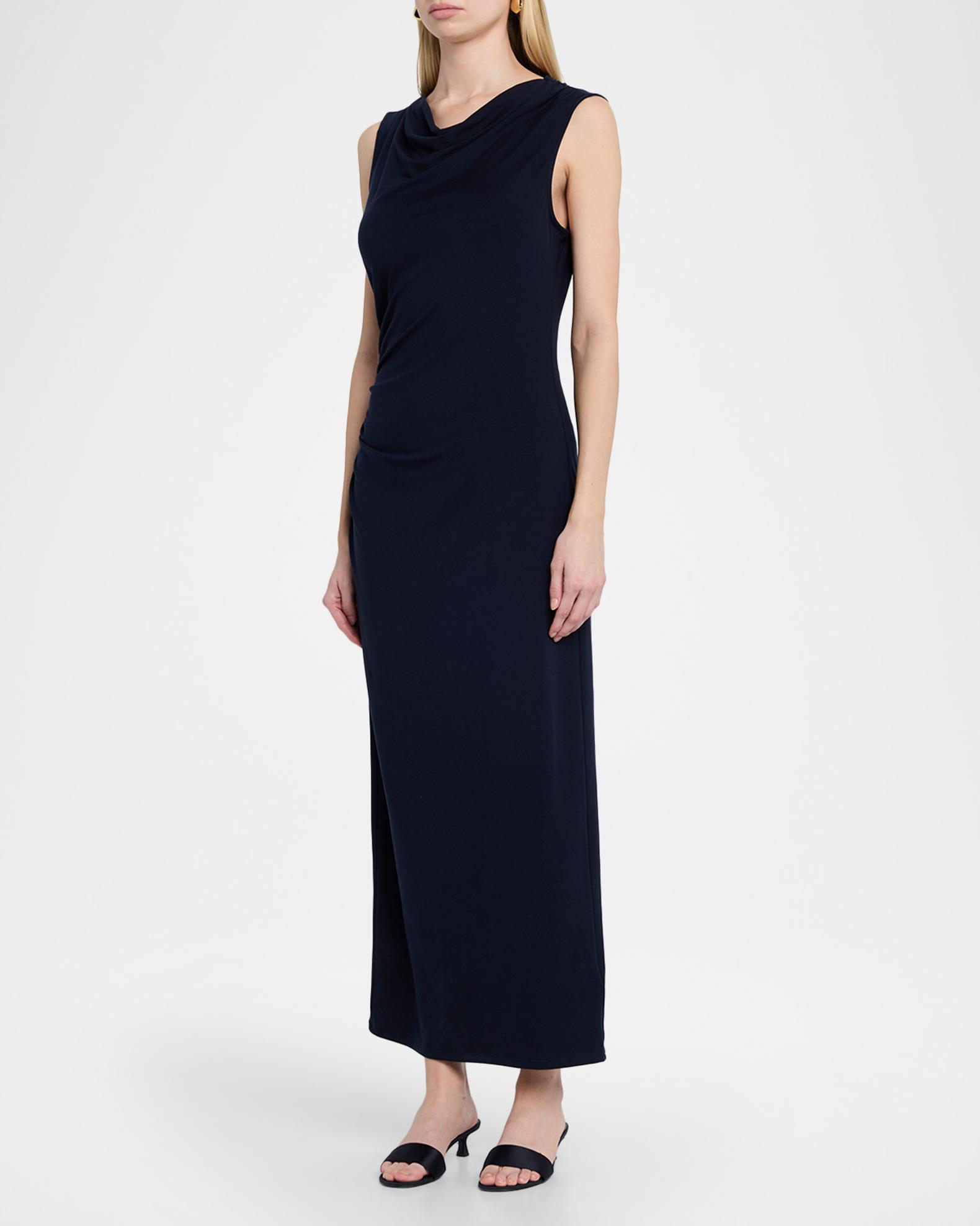 veronica beard pima ruched dress Veronica Beard / Ruched short sleeve grey gray pima cotton Dress Large L