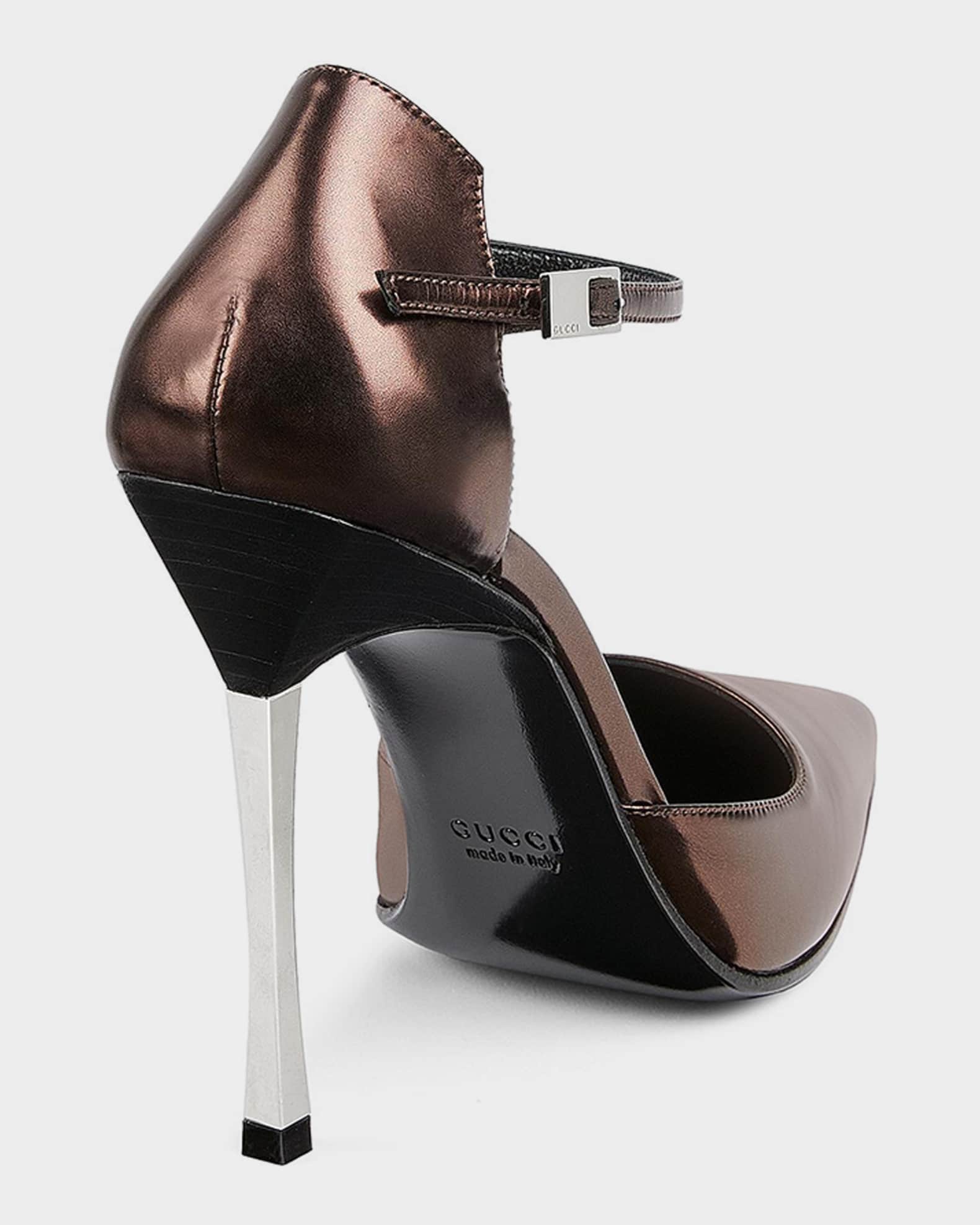 Gucci Bombshell 110mm Laminated Leather Stiletto Pumps | Neiman Marcus