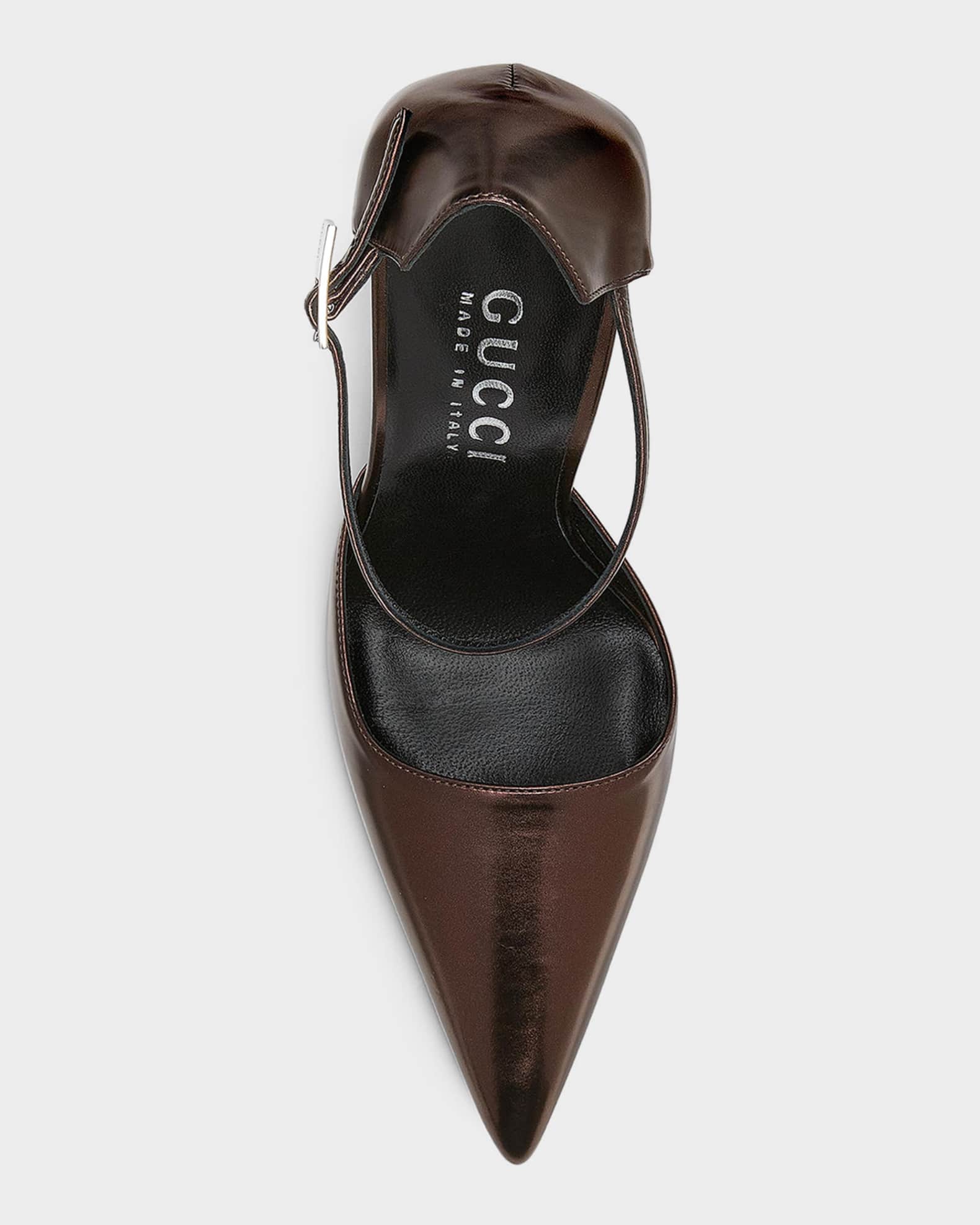 Gucci Bombshell 110mm Laminated Leather Stiletto Pumps | Neiman Marcus