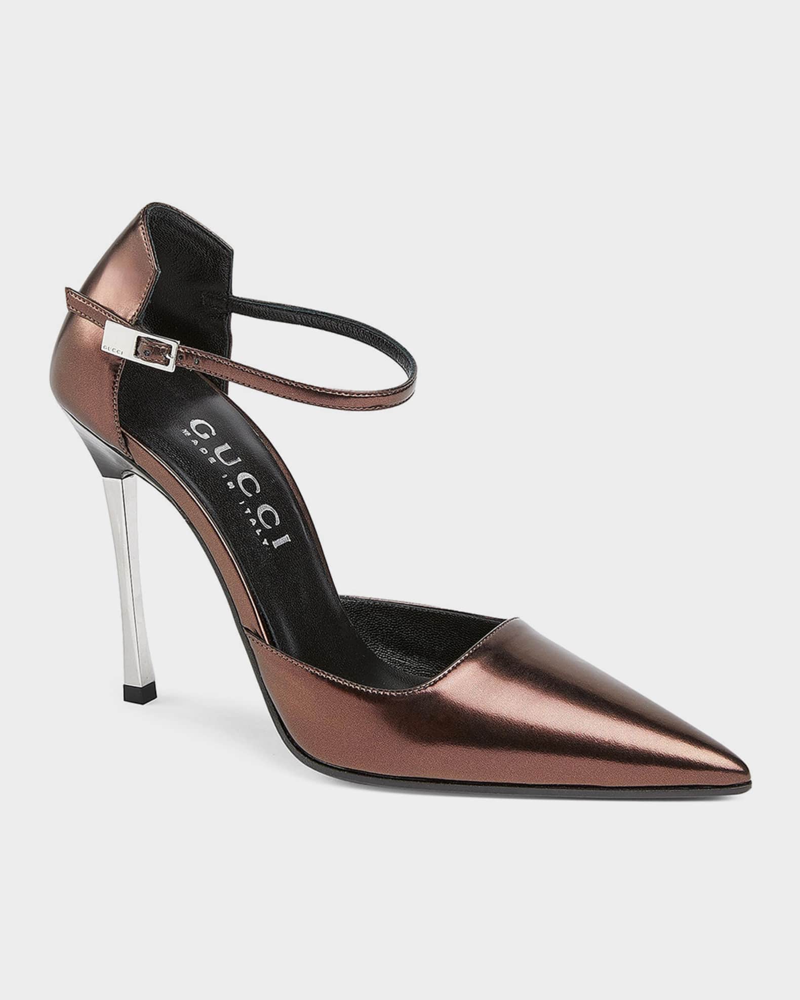 Gucci Bombshell 110mm Laminated Leather Stiletto Pumps | Neiman Marcus