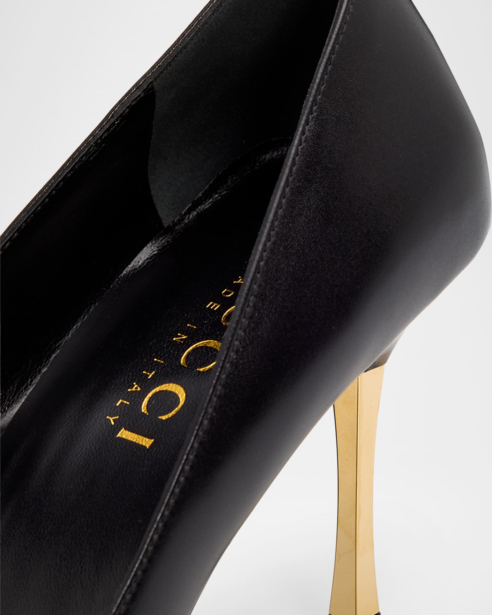 Gucci 85mm Trinity Leather Pointed-Toe Pumps | Neiman Marcus