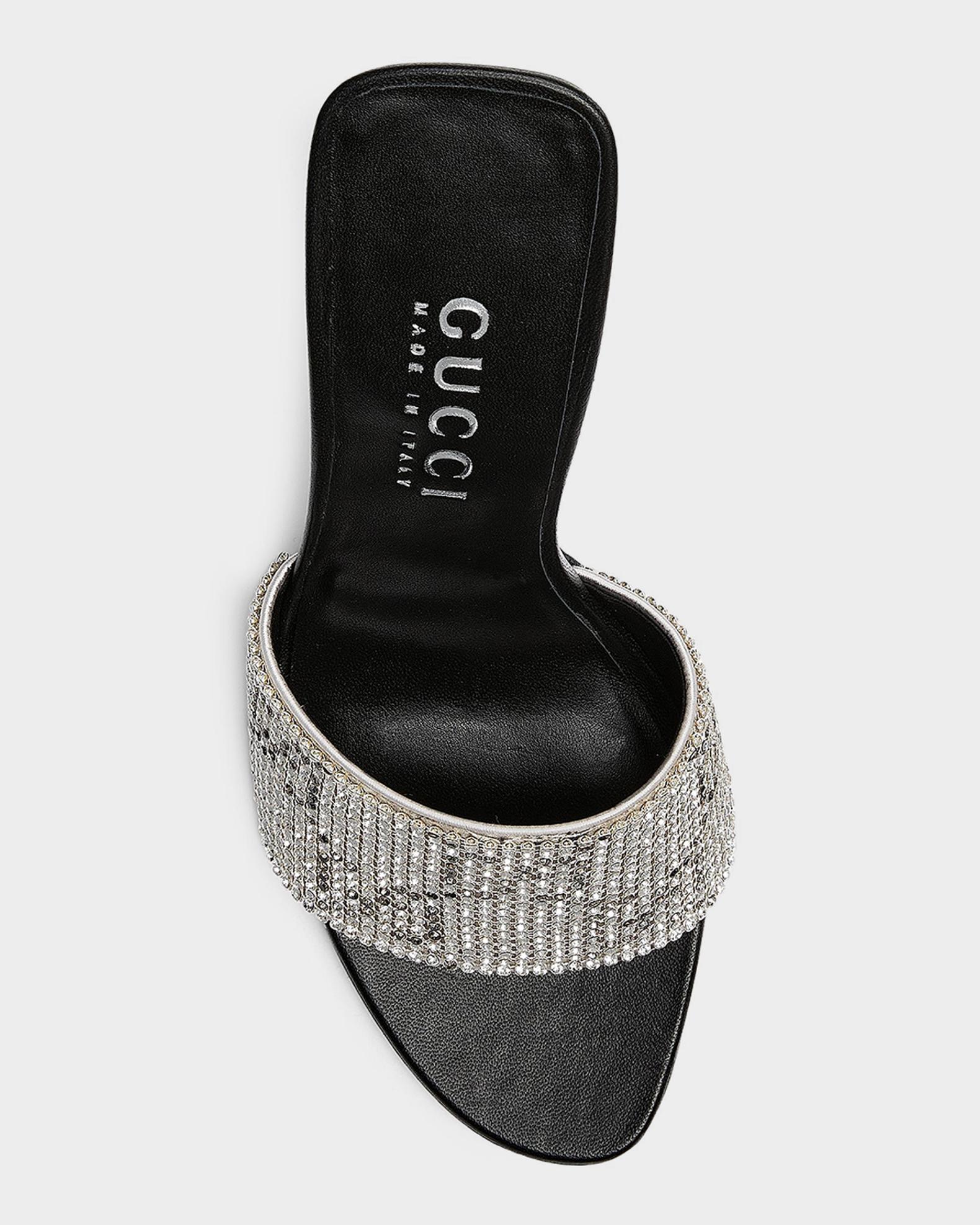 Gucci Bombshell 115mm Crystal-Embellished Mesh Stiletto Sandals