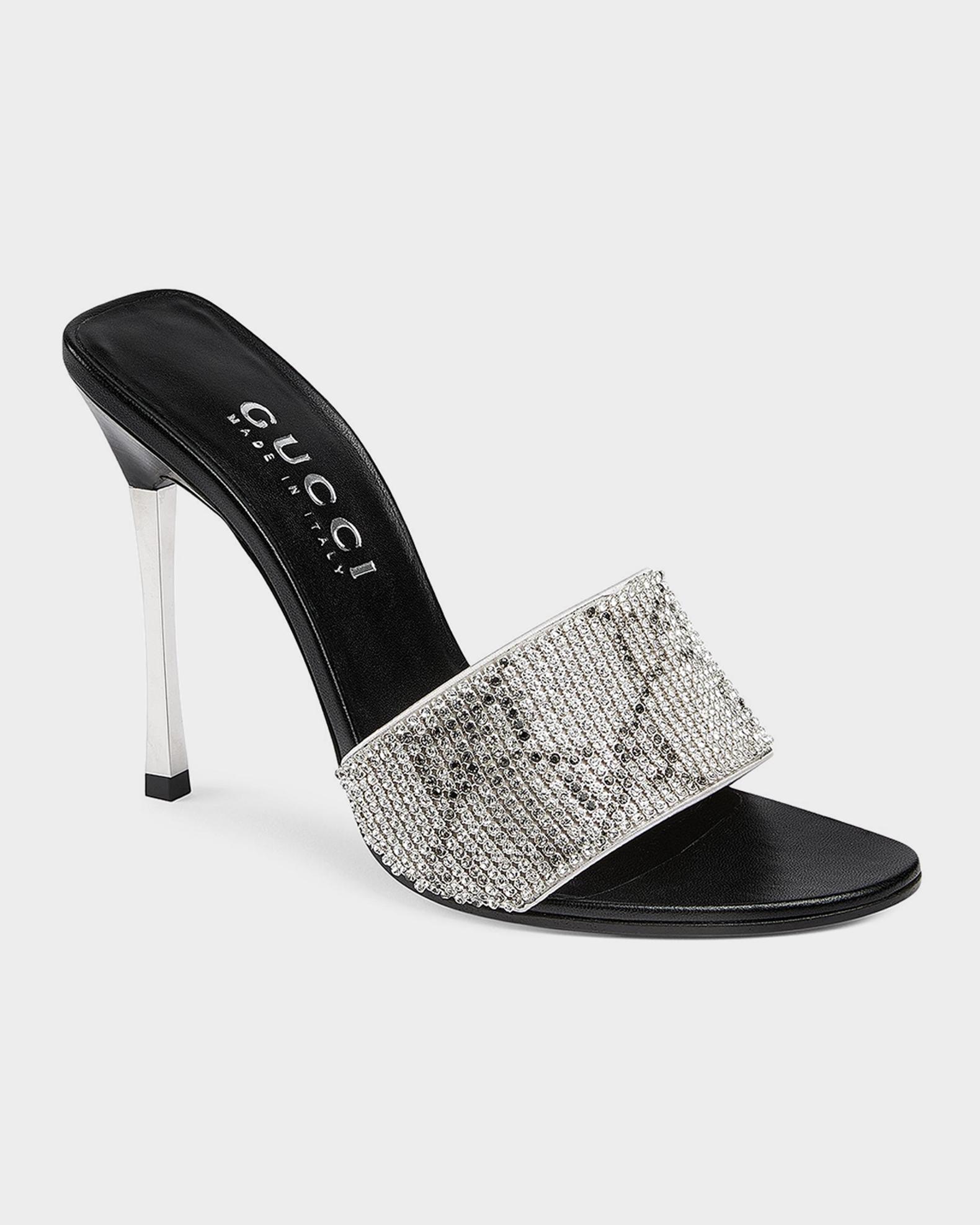 Gucci Bombshell 115mm Crystal-Embellished Mesh Stiletto Sandals 