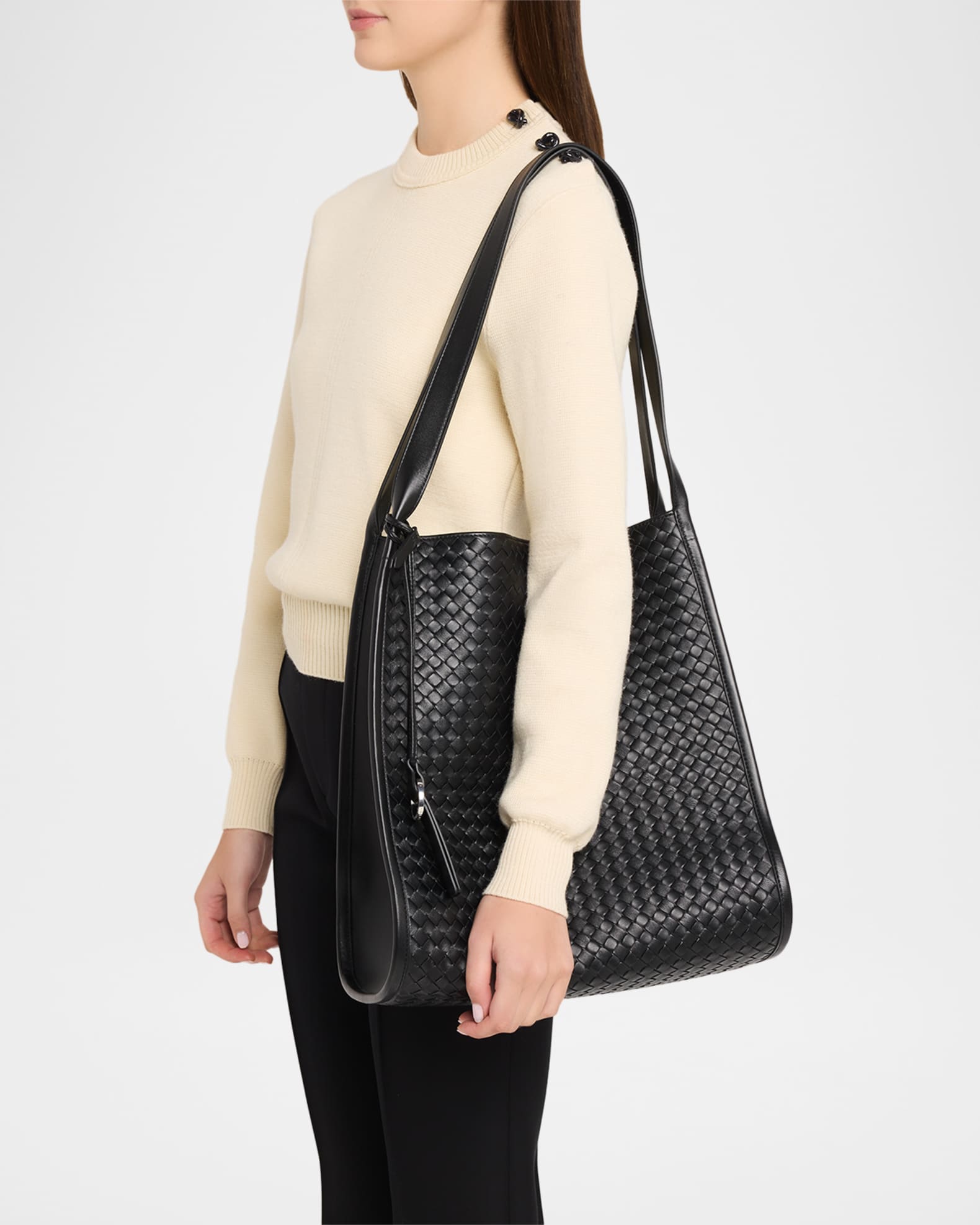 Bottega Veneta Men's Small Corriere Tote Bag in Intrecciato