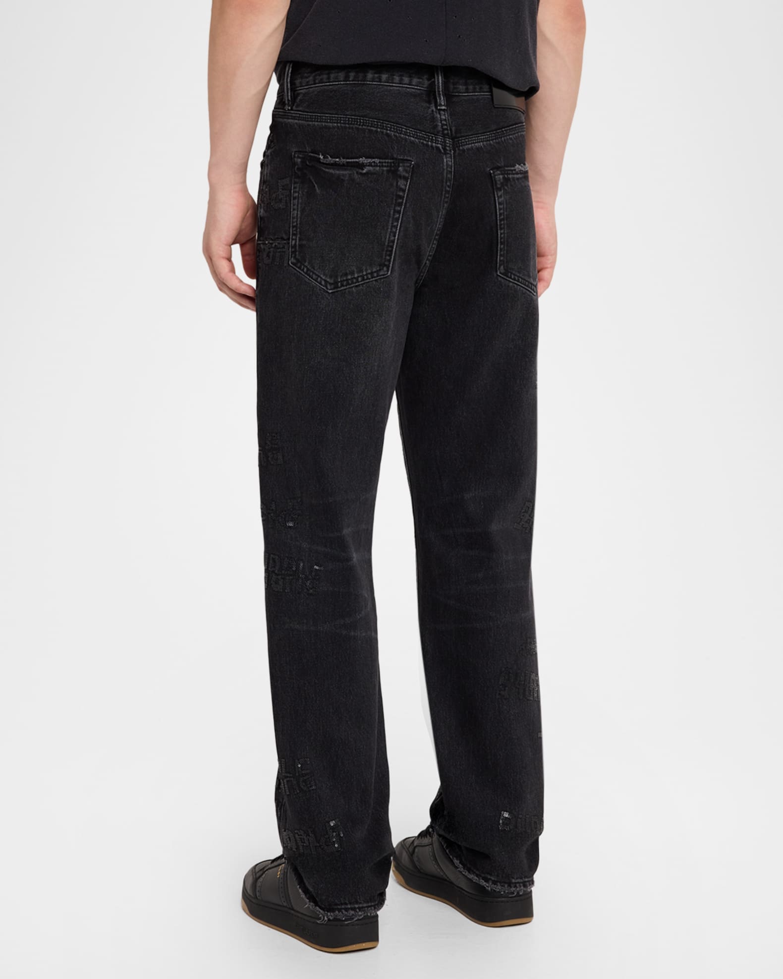 PURPLE Men's P011 Sequins Wordmark Jeans | Neiman Marcus