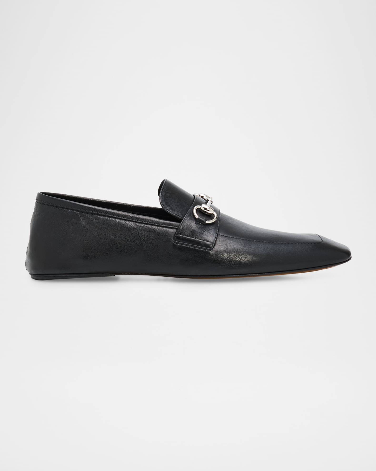 Gucci Men's Edgar Leather Bit Loafers with Foldable Heel | Neiman