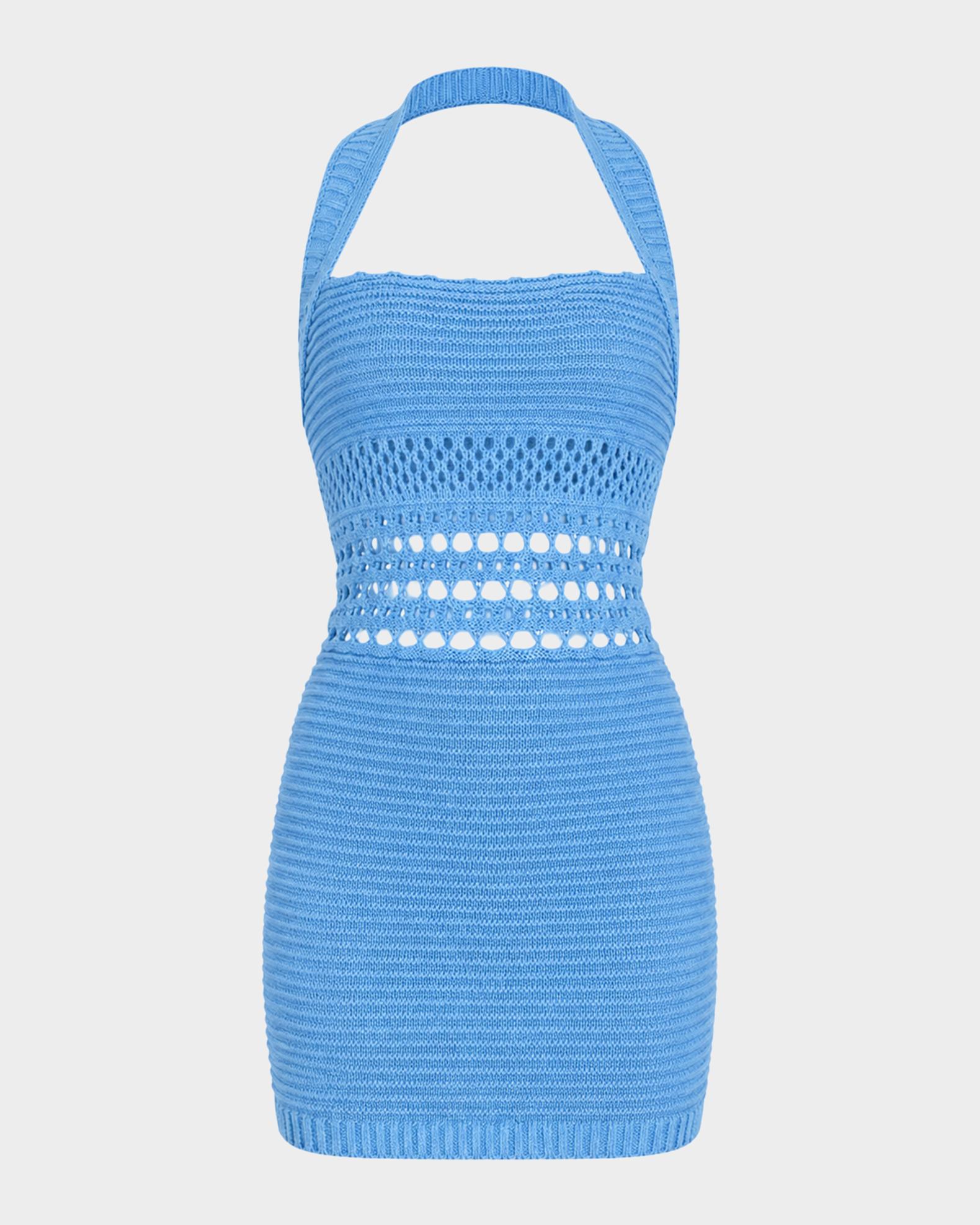 quiz crochet dress retrofete Ronni in Blue Blue ombre Size:36 FR nav-50 Ocean Club Bahamas - knit blend