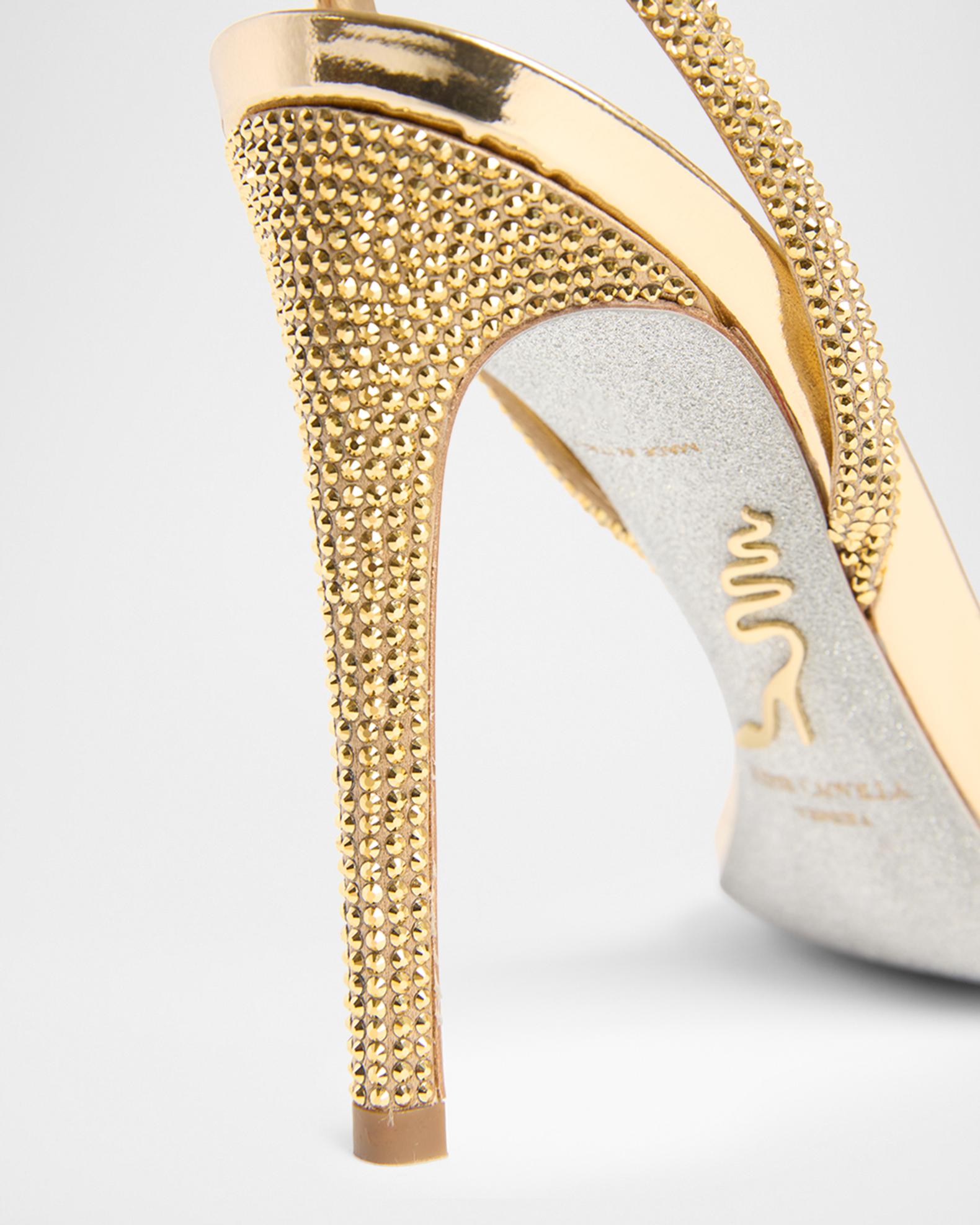 Rene Caovilla 105mm Embellished Metallic Leather Ankle-Strap