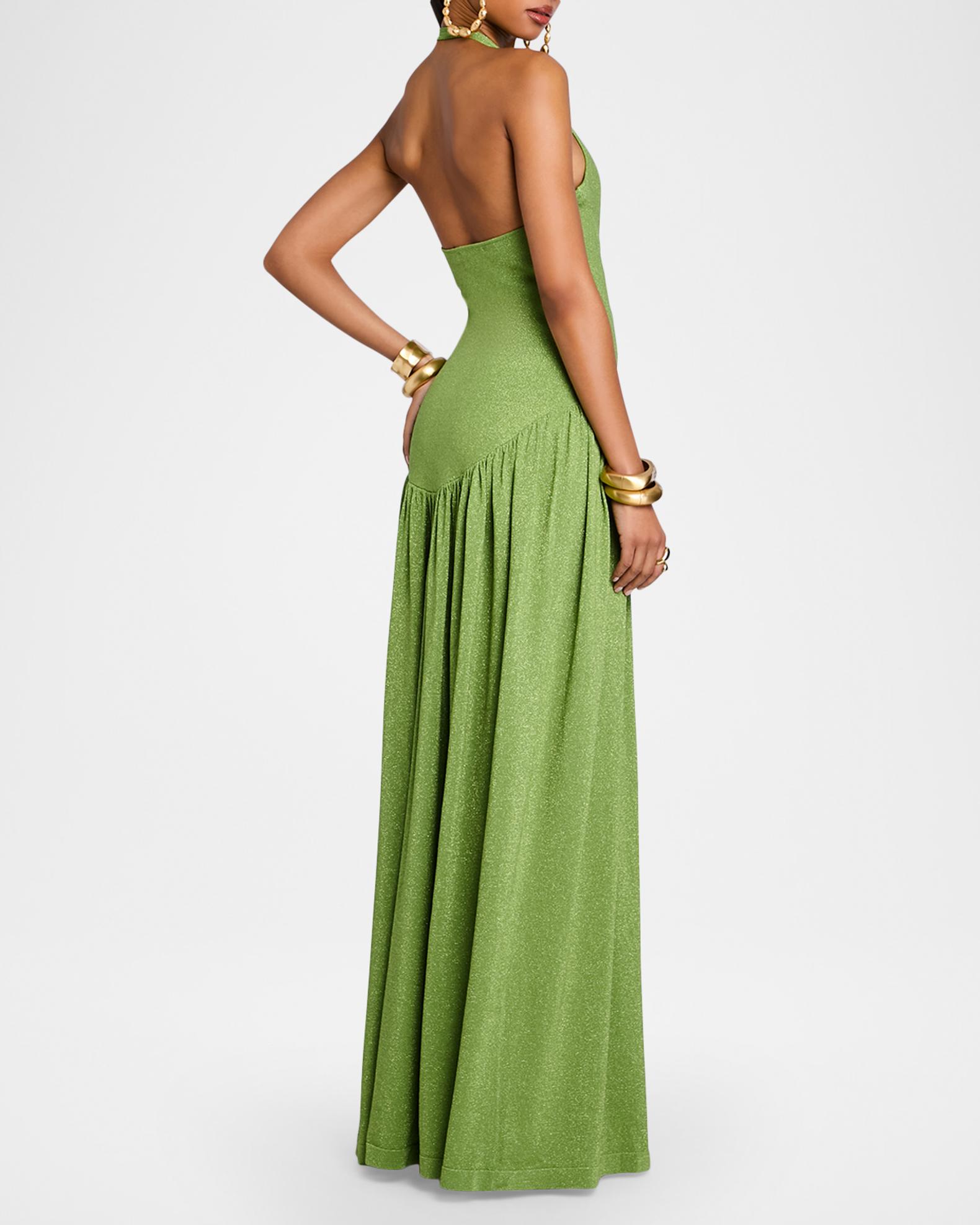 metallic drop waist dress LaBelle Gunmetal Metallic Drop Waist Maxi Dress