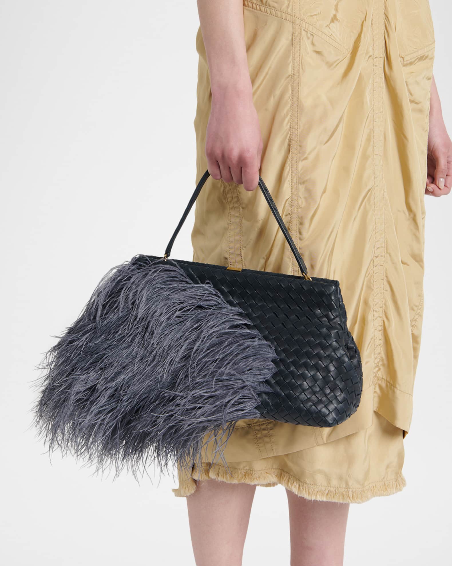 Bottega Veneta 1998 Feather Leather Shoulder Bag | Neiman Marcus