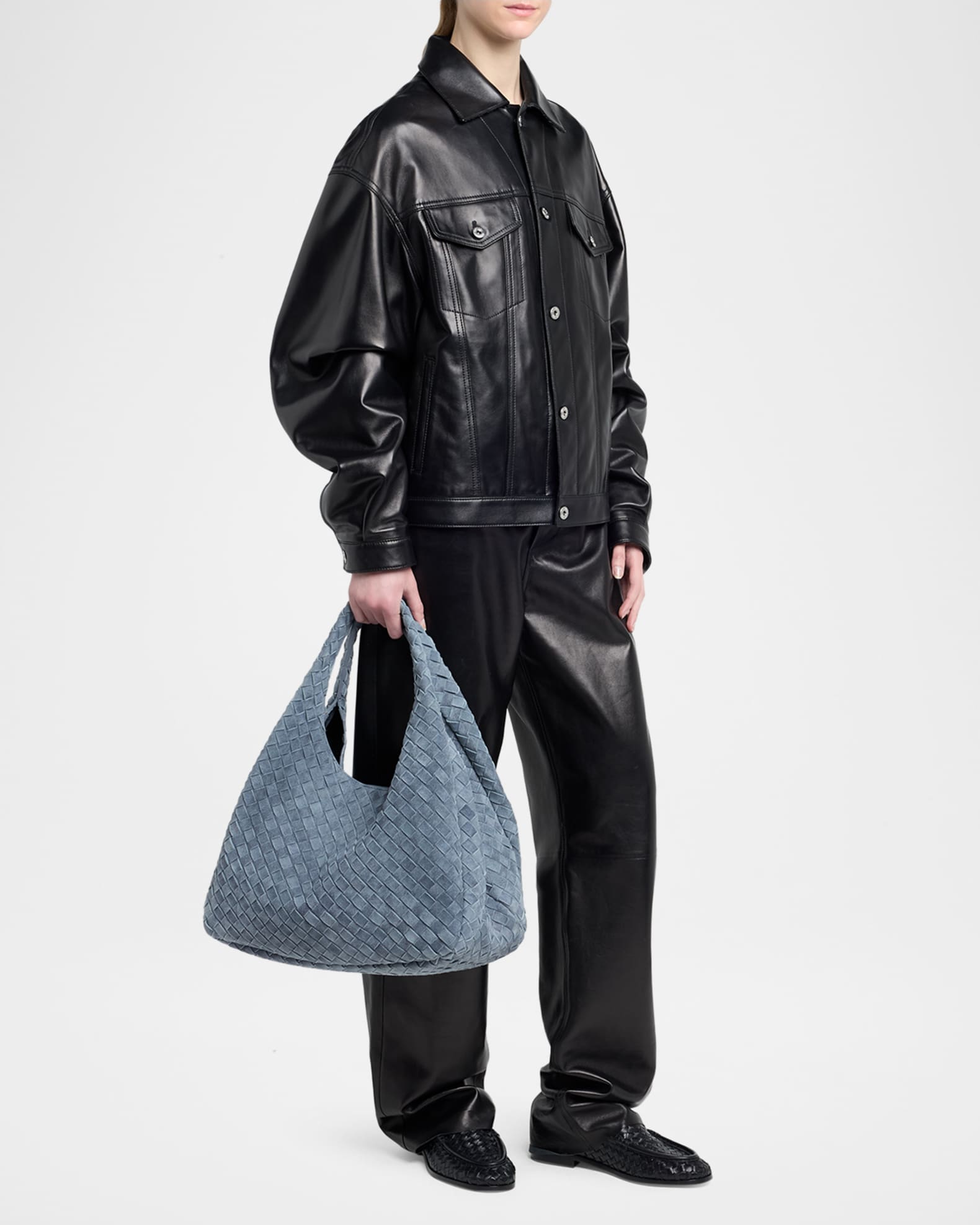 Bottega Veneta Campana Large Suede Shoulder Bag | Neiman Marcus