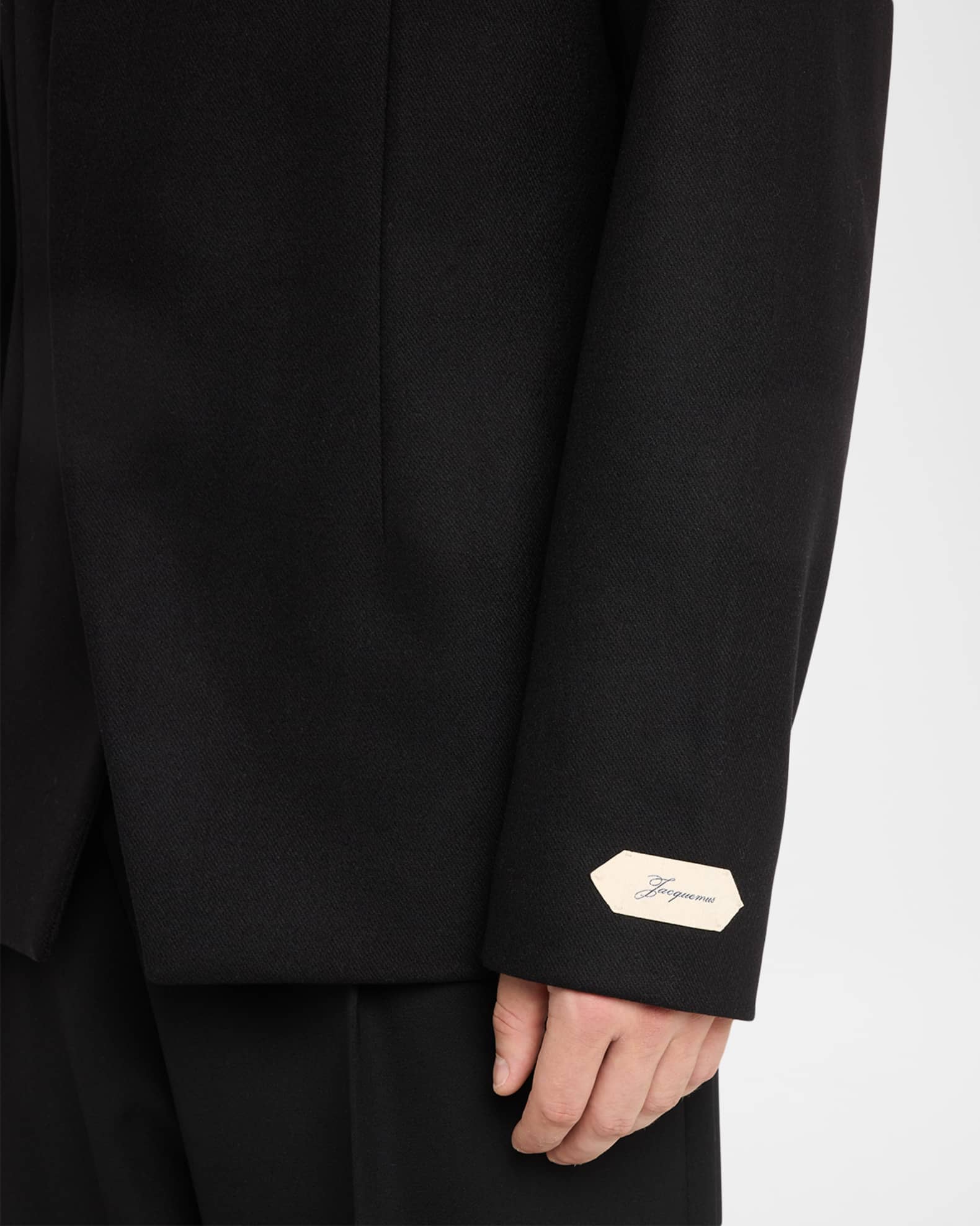Jacquemus Men's Bastide Collarless Tailored Wool Jacket | Neiman