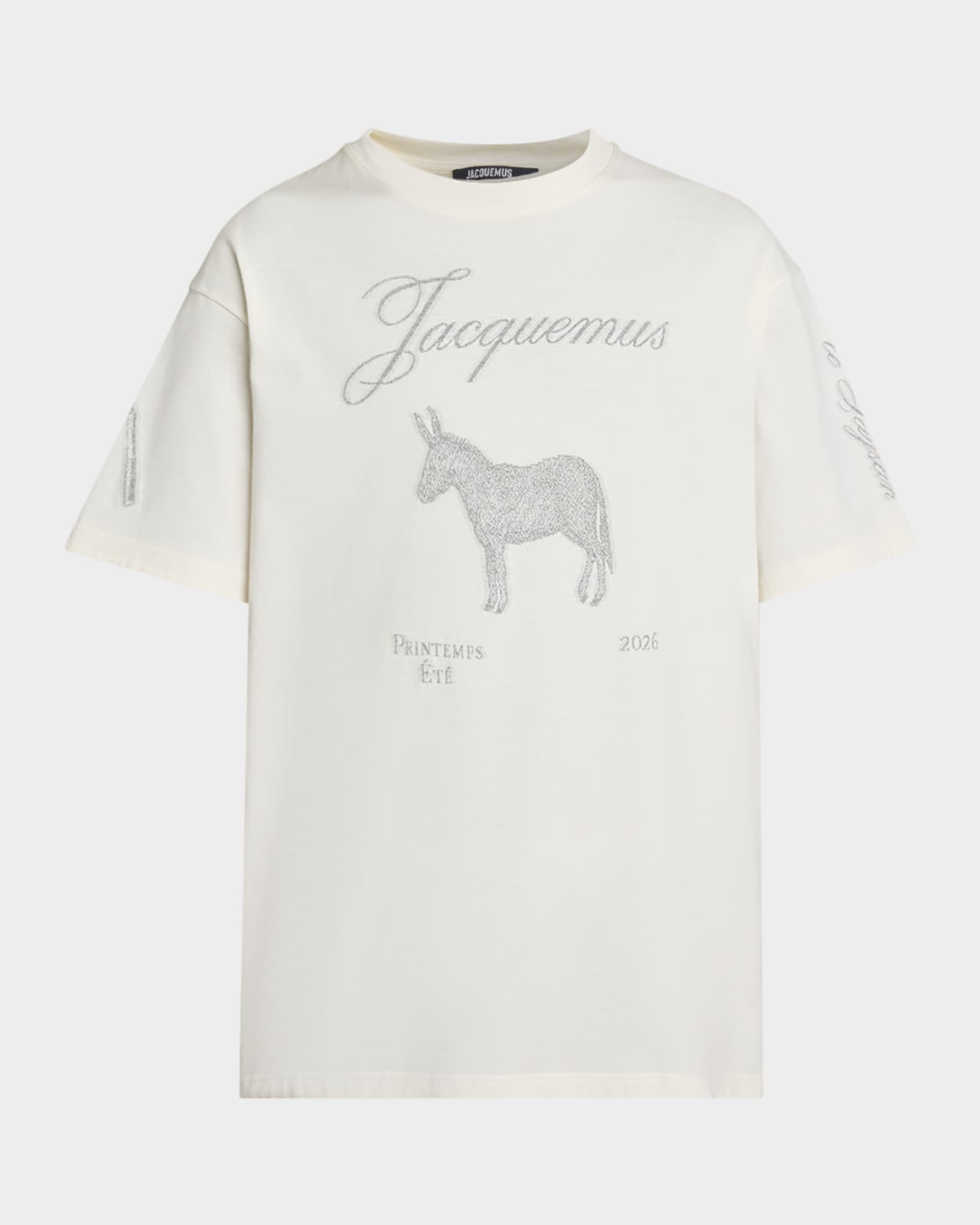 Jacquemus Men's Embroidered Le Paysan Crewneck T-Shirt | Neiman Marcus