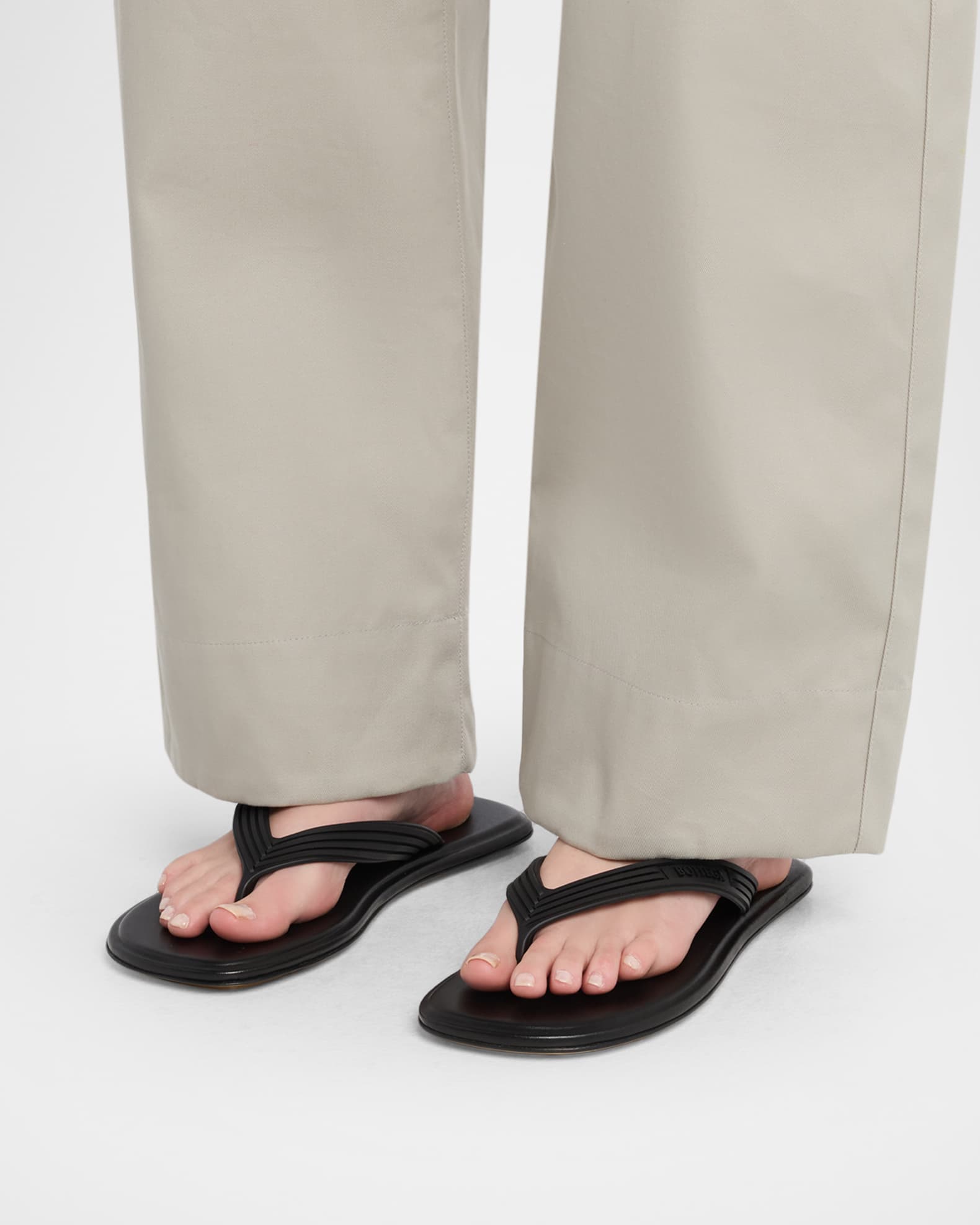 Bottega Veneta Sampieri Flat Thong Sandals | Neiman Marcus