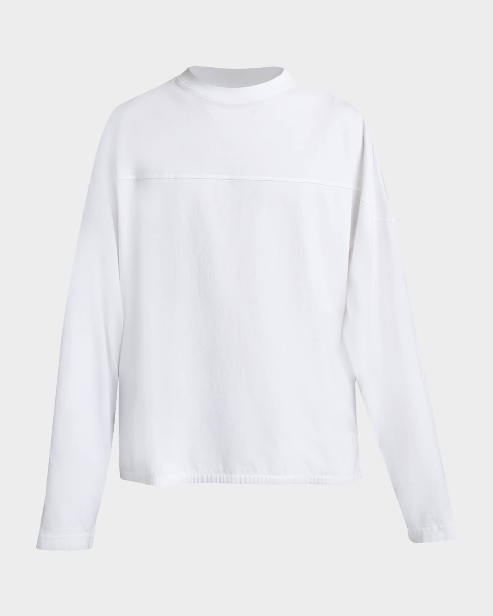 Jacquemus Men's Embroidered Logo Long-Sleeve Crewneck T-Shirt