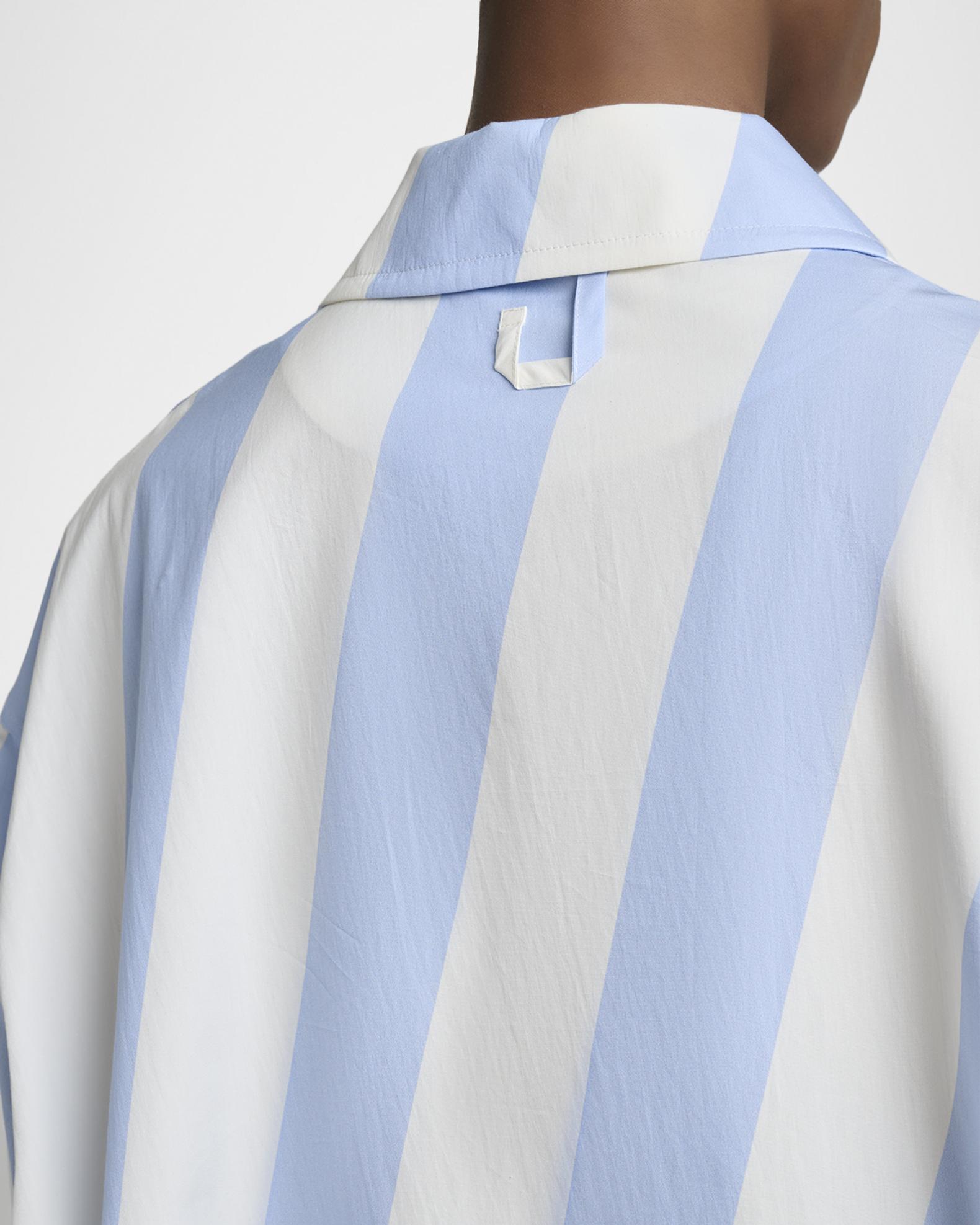 Jacquemus Men's The Triangle Stripe Poplin Flared Short-Sleeve