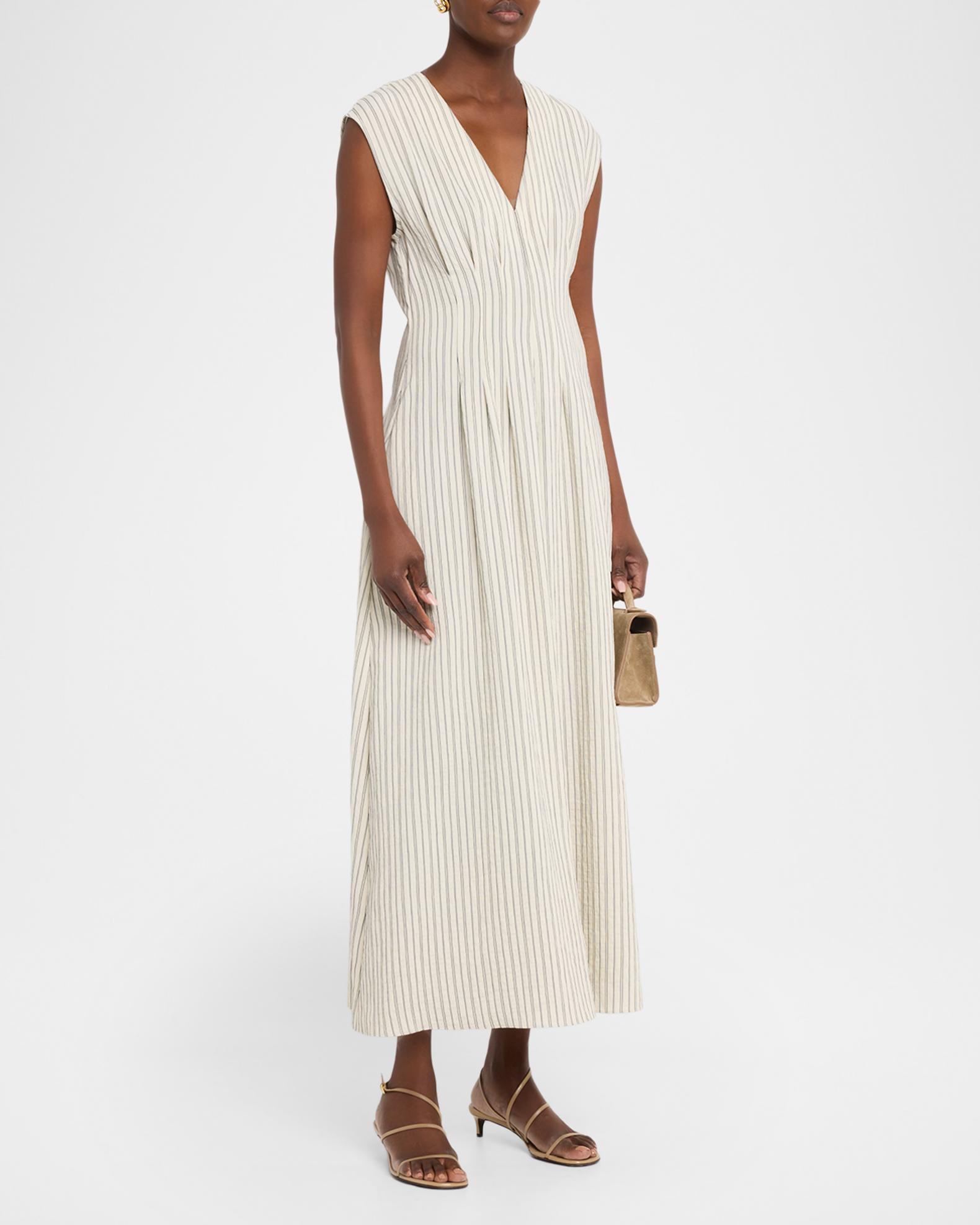 rag and bone striped knit dress Ines Stripe Satin in Cream Stripe 4 / Cream Stripe Open back halter dress