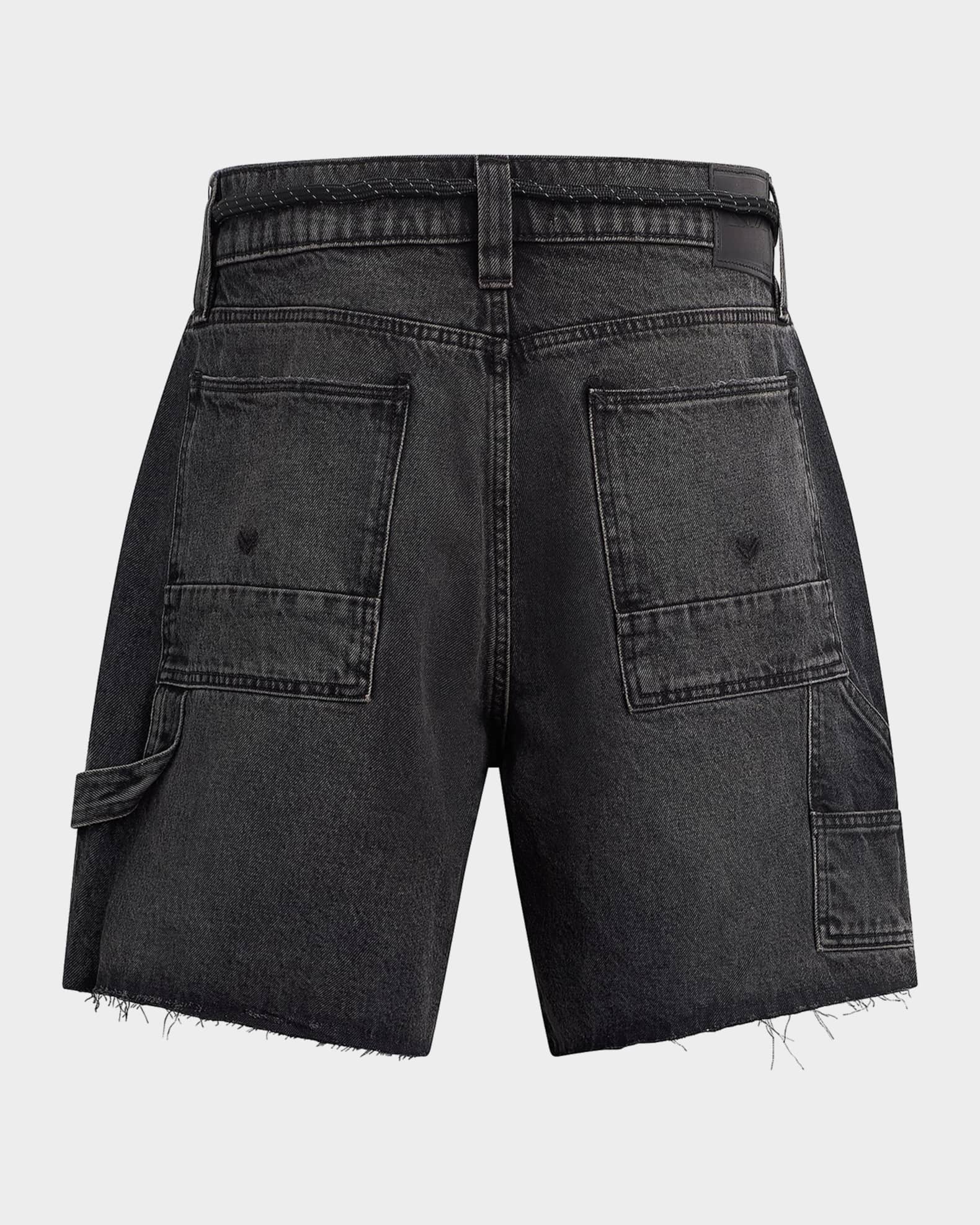 Hudson Men's Men's Black Denim Belted Carpenter Shorts | Neiman Marcus