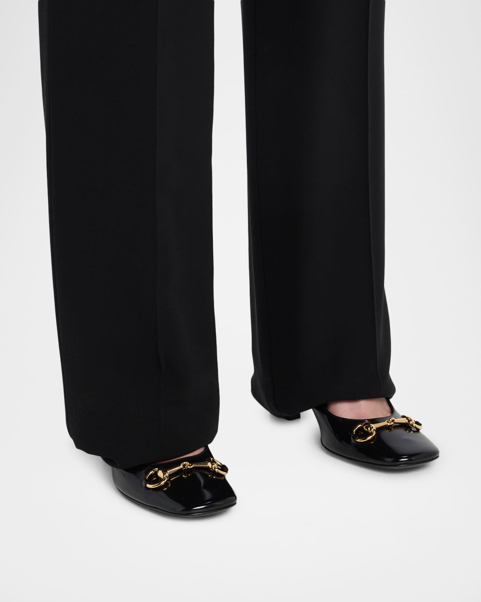 Gucci 85mm Zhora Horsebit Leather Pumps | Neiman Marcus