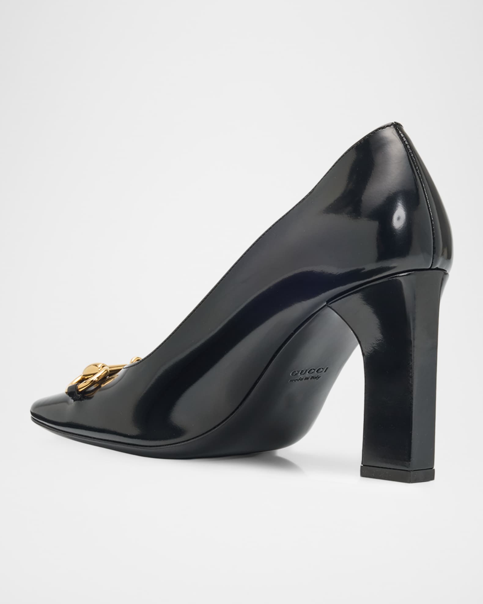 Gucci 85mm Zhora Horsebit Leather Pumps | Neiman Marcus