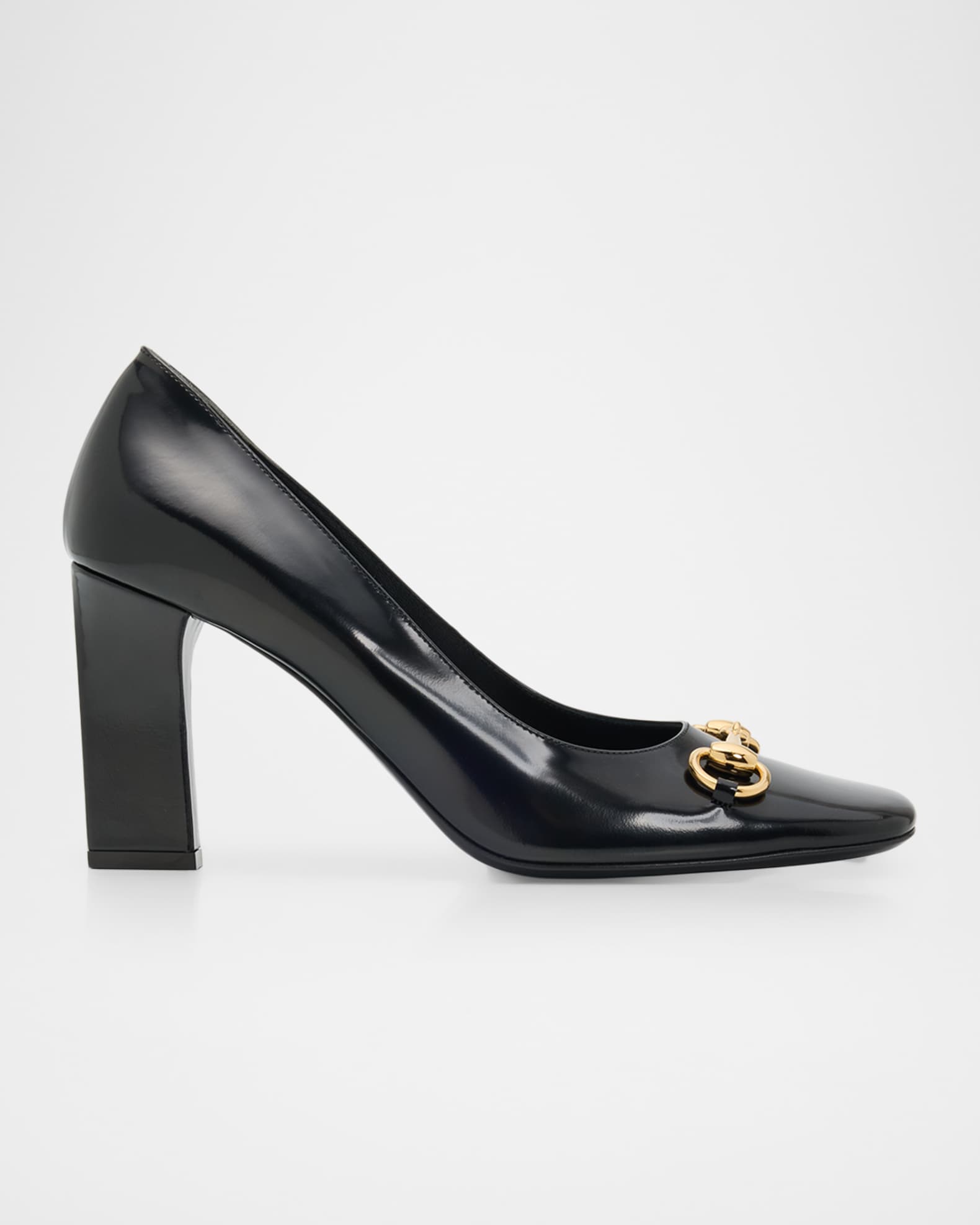 Gucci 85mm Zhora Horsebit Leather Pumps | Neiman Marcus