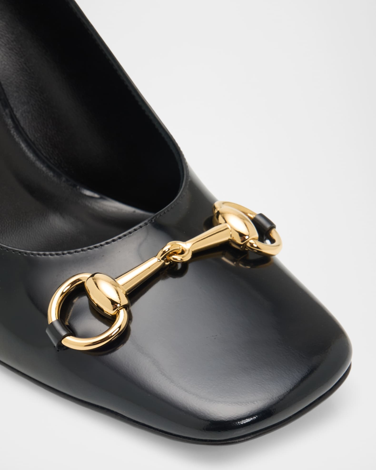 Gucci 85mm Zhora Horsebit Leather Pumps | Neiman Marcus