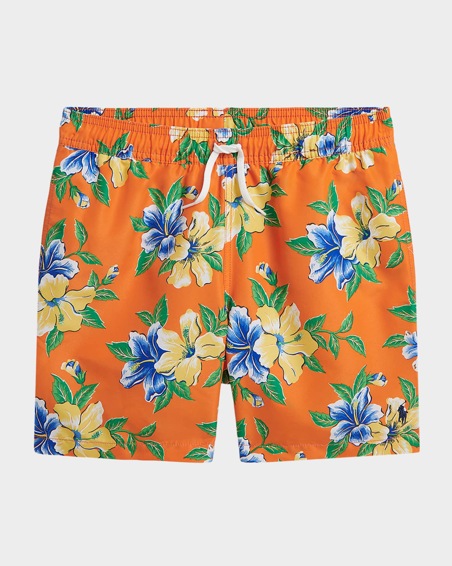 Polo Ralph Lauren Boy's Traveler Tropical Floral-Print Swim Trunks