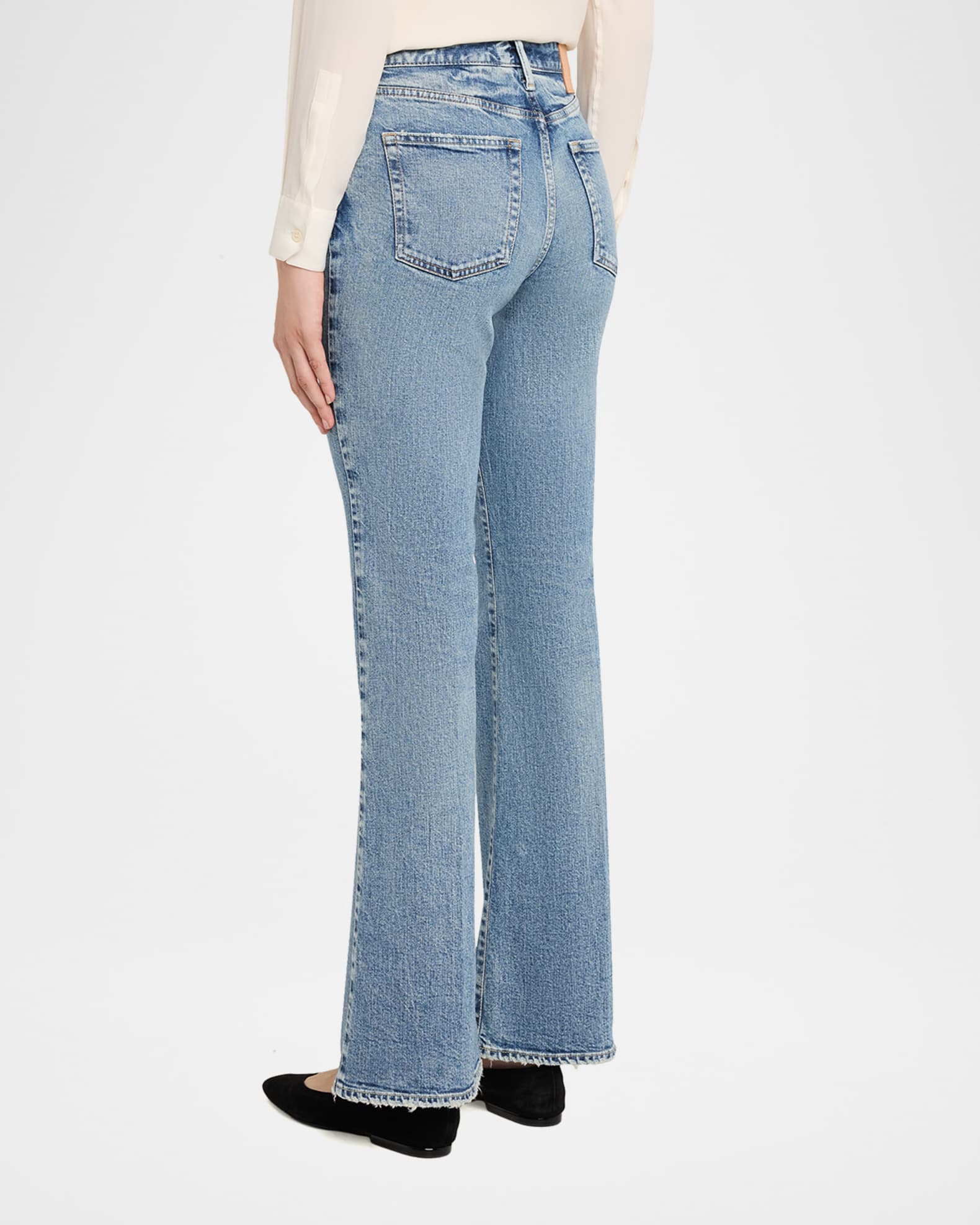 MOUSSY VINTAGE Washed Denim Mid-Rise Flared Jeans | Neiman Marcus