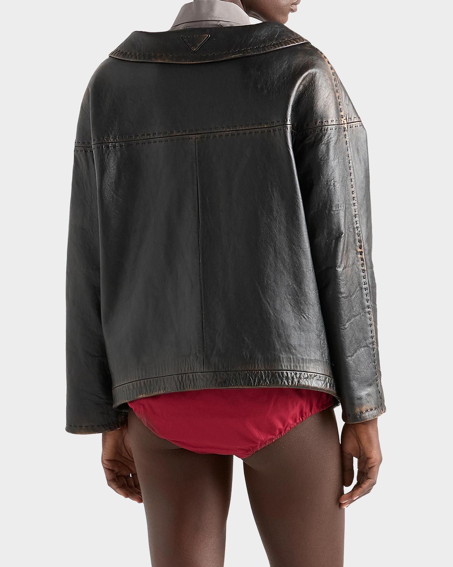 Prada Antiqued Nappa Leather Jacket | Neiman Marcus