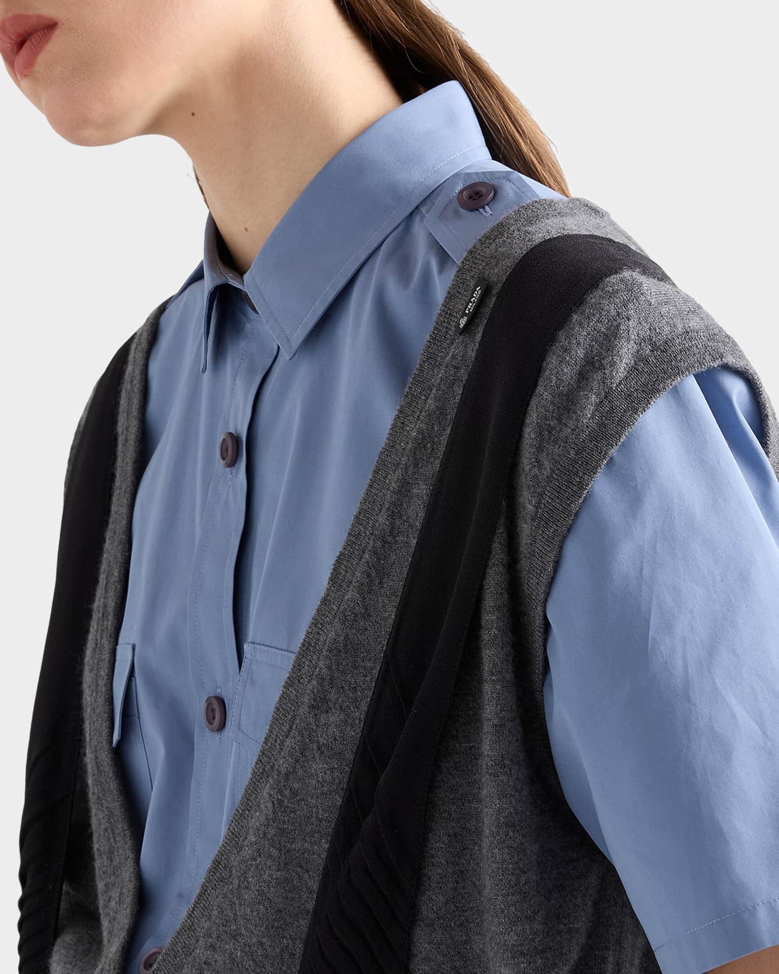 Prada Deep V-Neck Cashmere Vest | Neiman Marcus