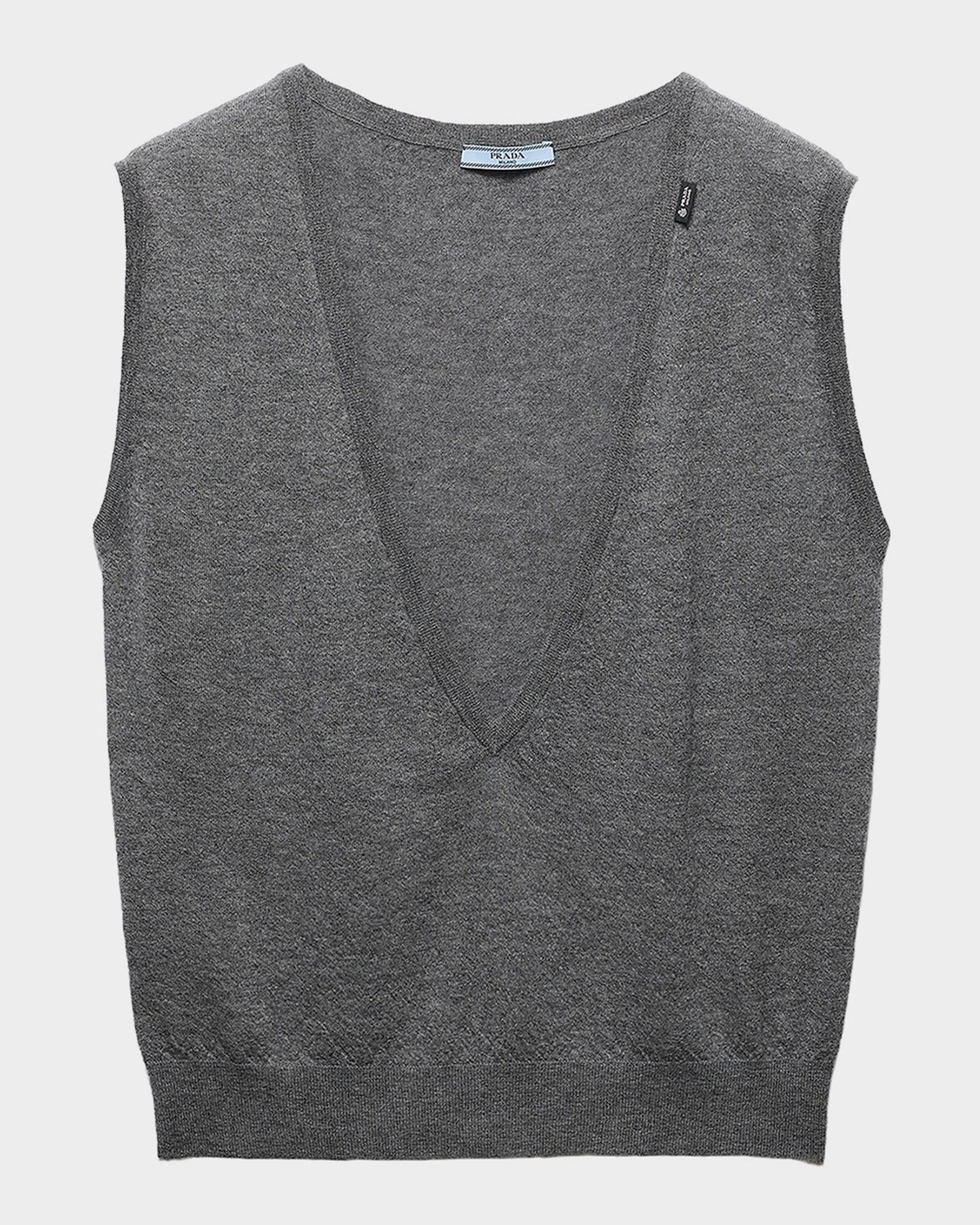 Prada Deep V-Neck Cashmere Vest | Neiman Marcus