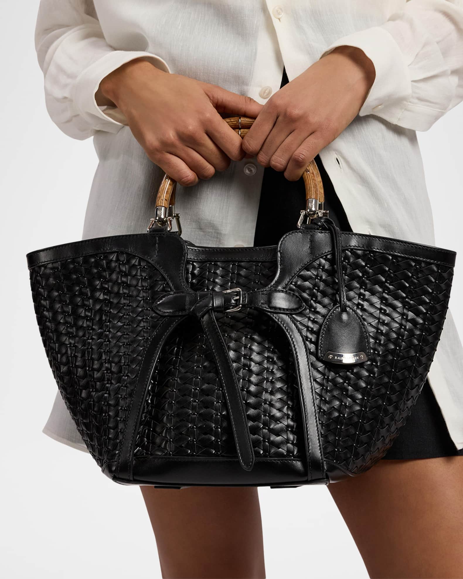Ralph Lauren Collection The Ralph Braided Leather Tote Bag