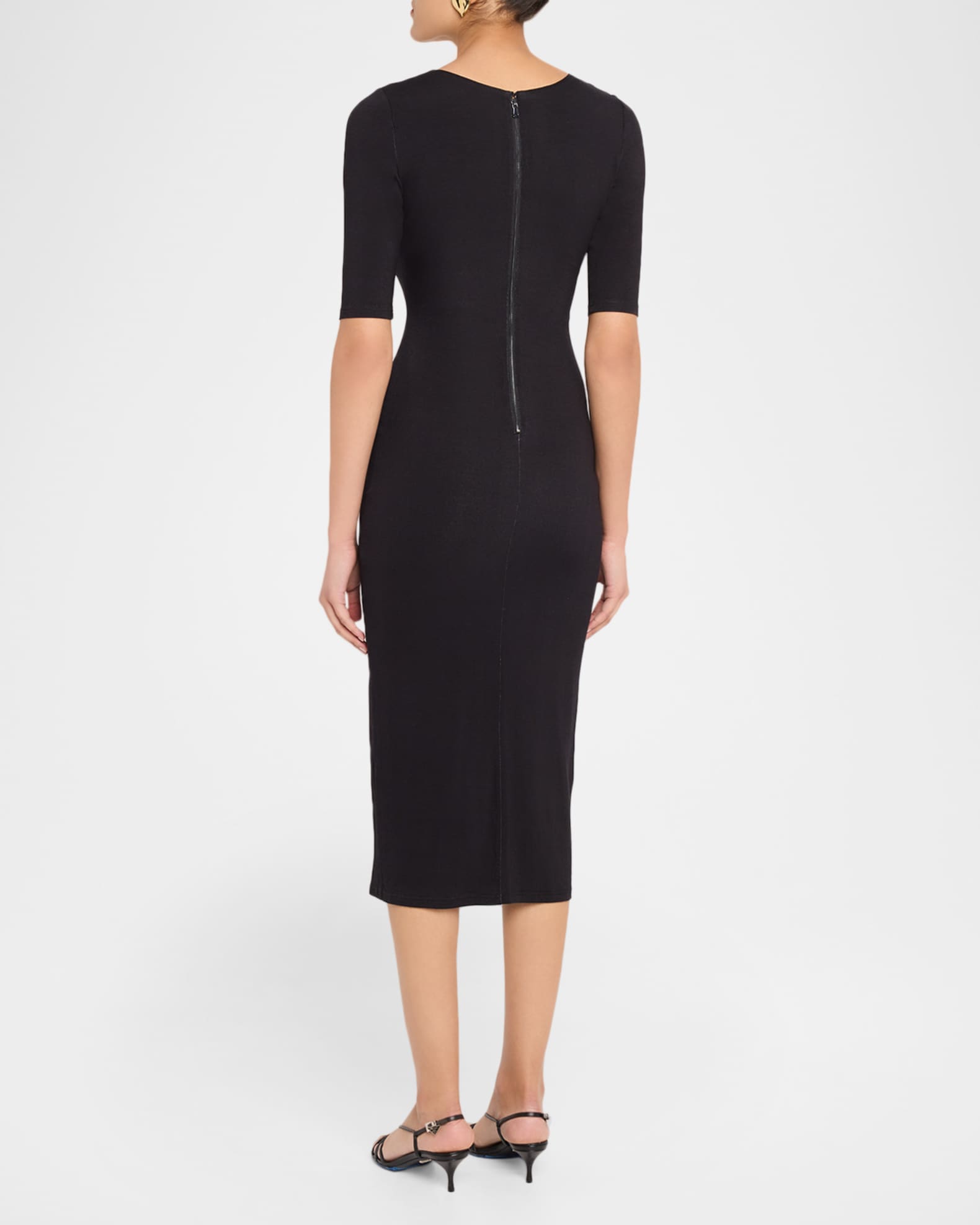 Milly Abbygail Floral-Print Jersey Midi Sheath Dress | Neiman Marcus