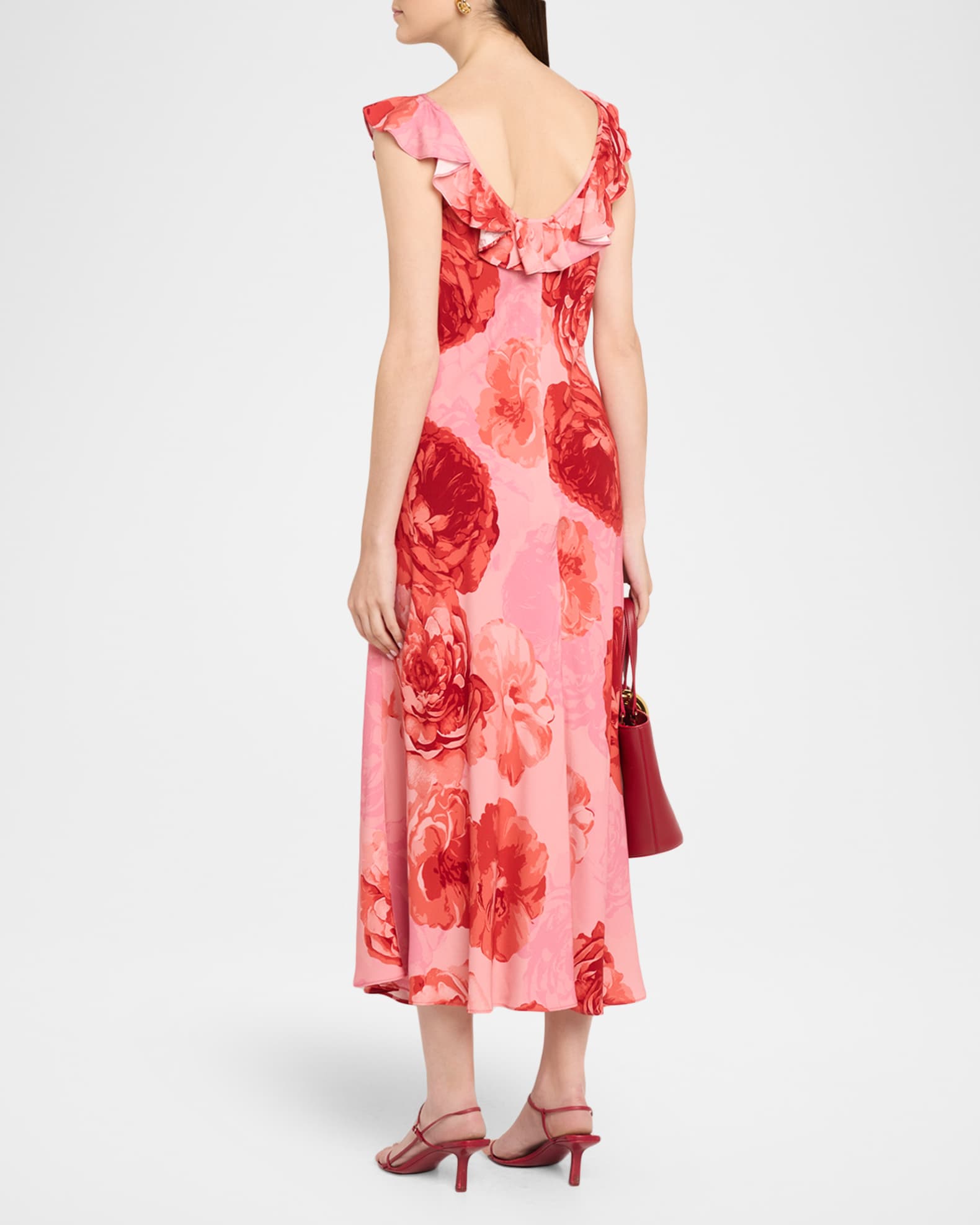 Milly Scarlett Sleeveless Floral-Print Midi Dress | Neiman Marcus