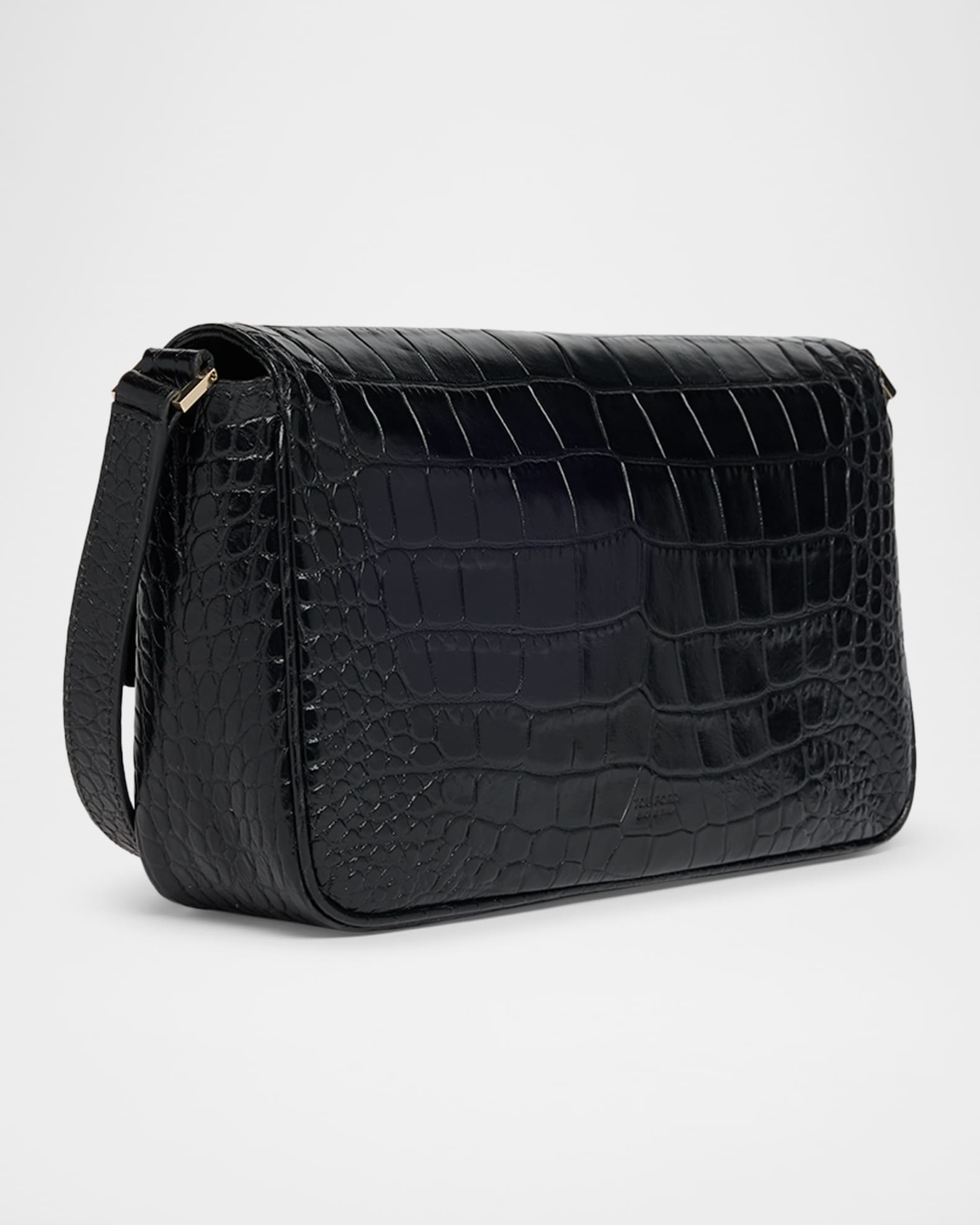 TOM FORD Large T-Clasp Croc-Embossed Leather Shoulder Bag | Neiman