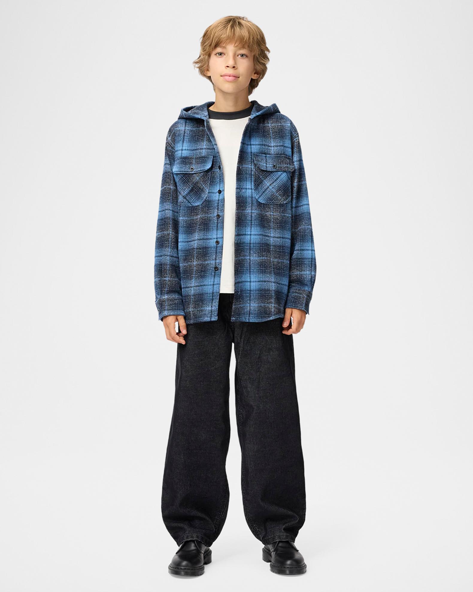 Molo Boy's Rizz Hooded Cotton Flannel Shirt, Size 3-6 | Neiman Marcus