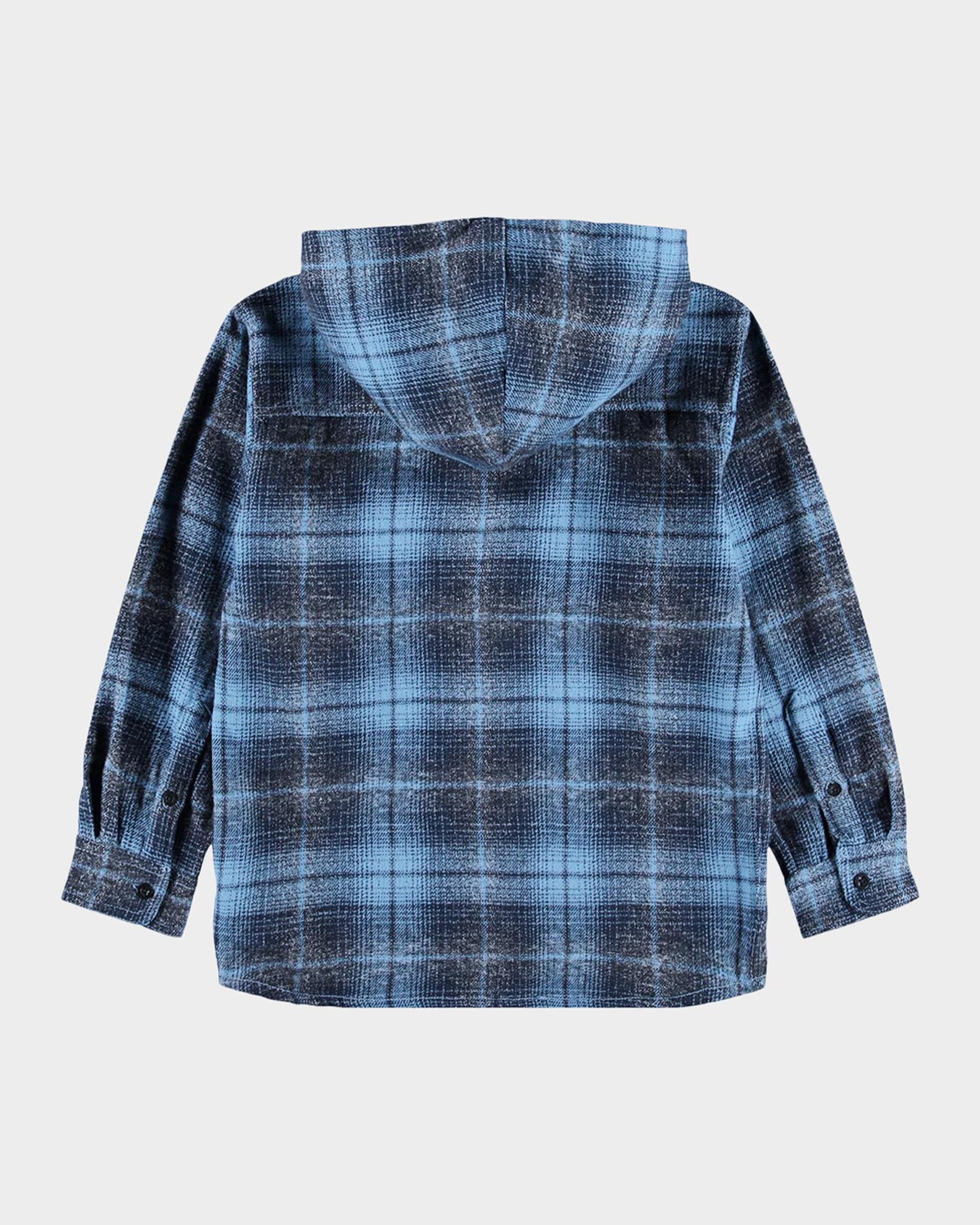 Molo Boy's Rizz Hooded Cotton Flannel Shirt, Size 3-6 | Neiman Marcus