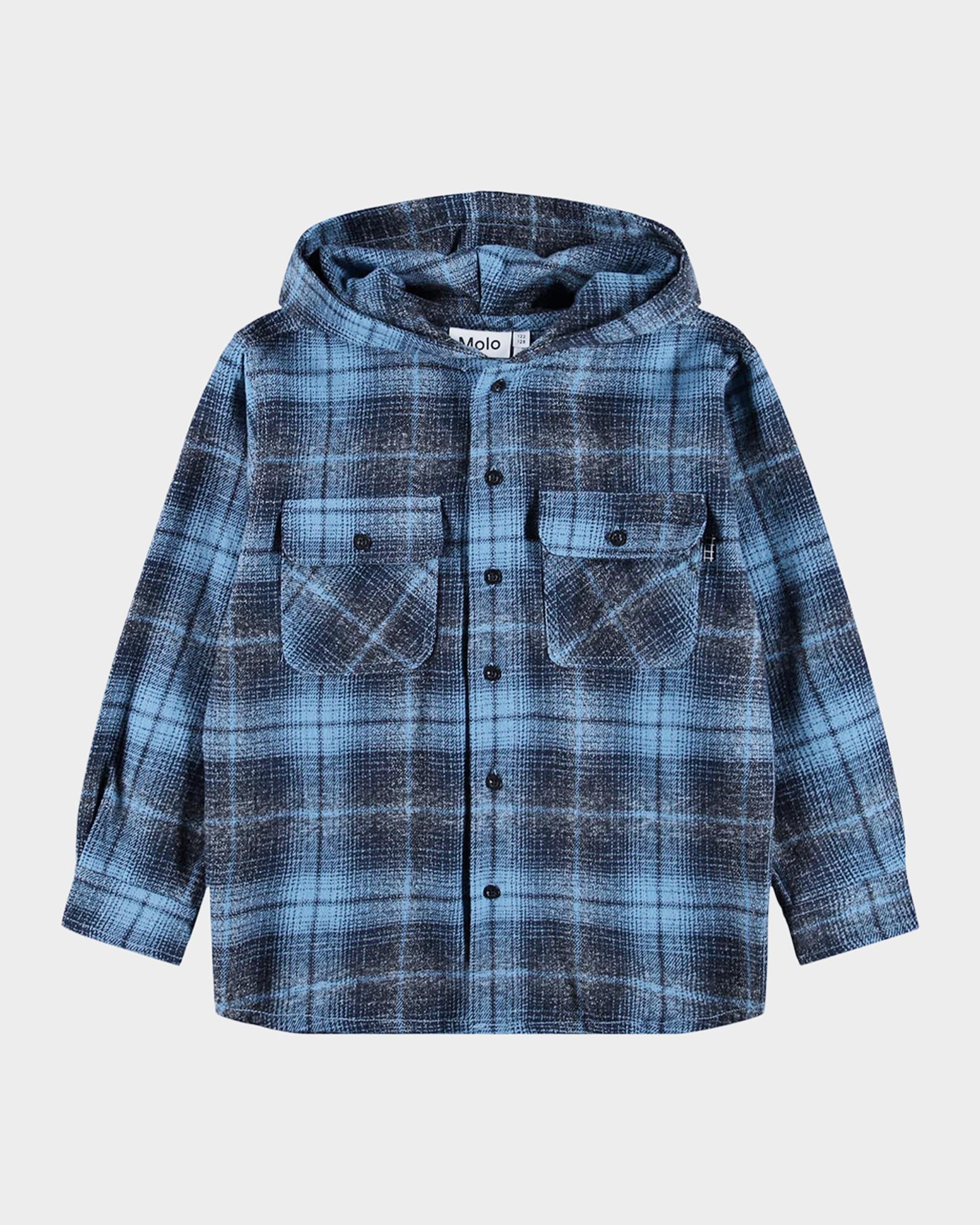 Molo Boy's Rizz Hooded Cotton Flannel Shirt, Size 3-6 | Neiman Marcus