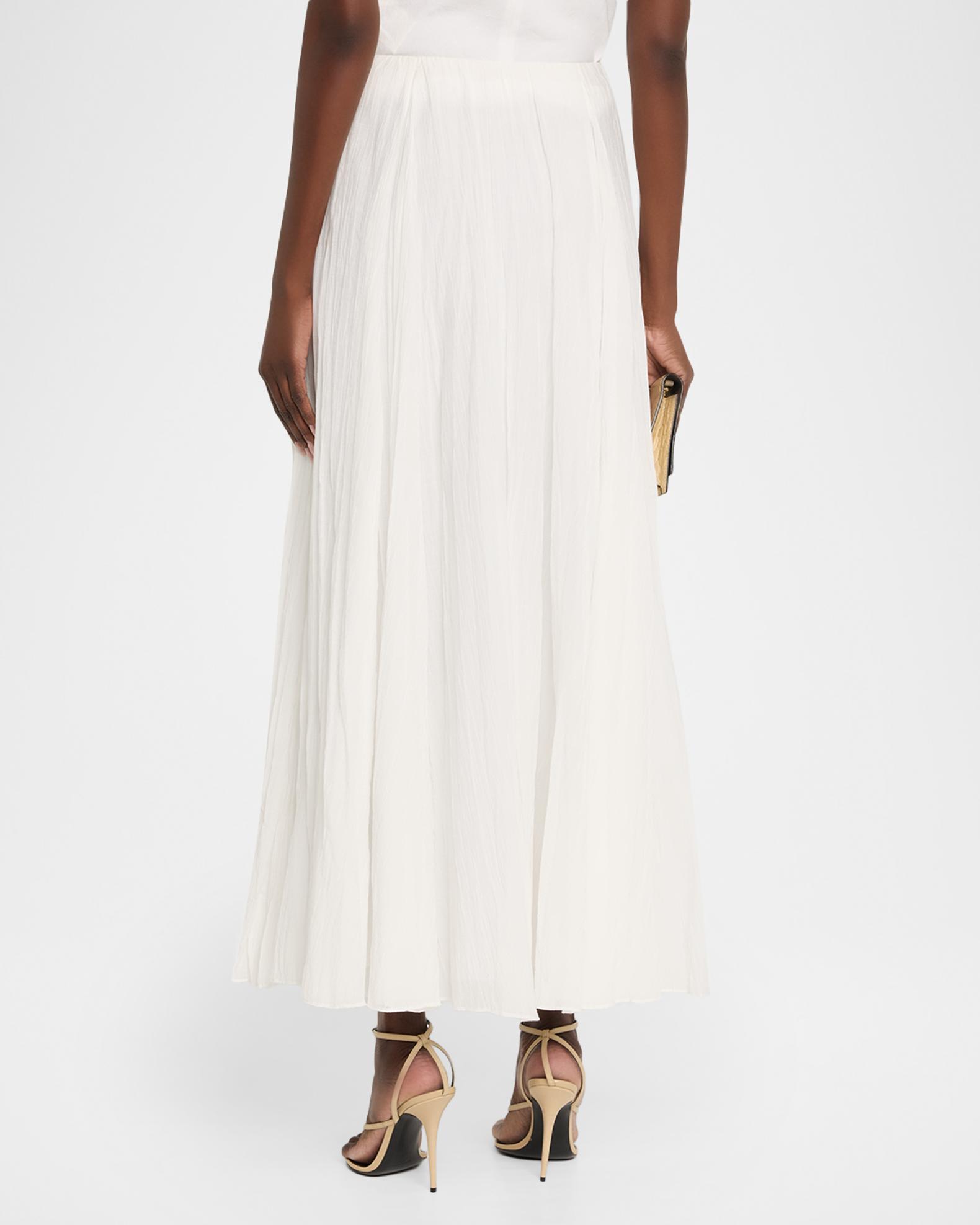 open lace back dress Vince Wilted Peony Pleated V-Neck Dress in White Peony