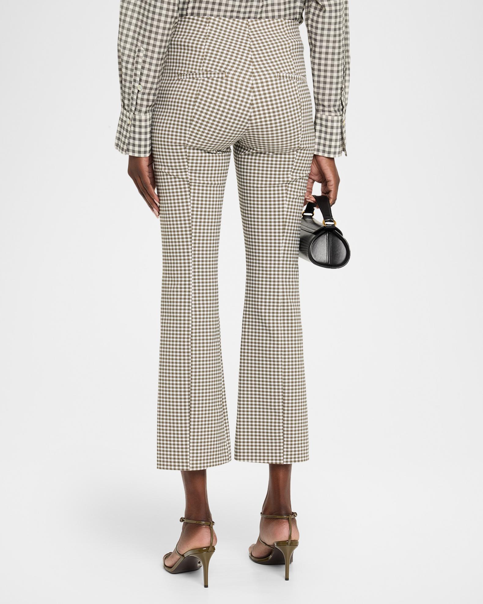 Vince Niki Gingham Mid-Rise Crop Flare Pants | Neiman Marcus