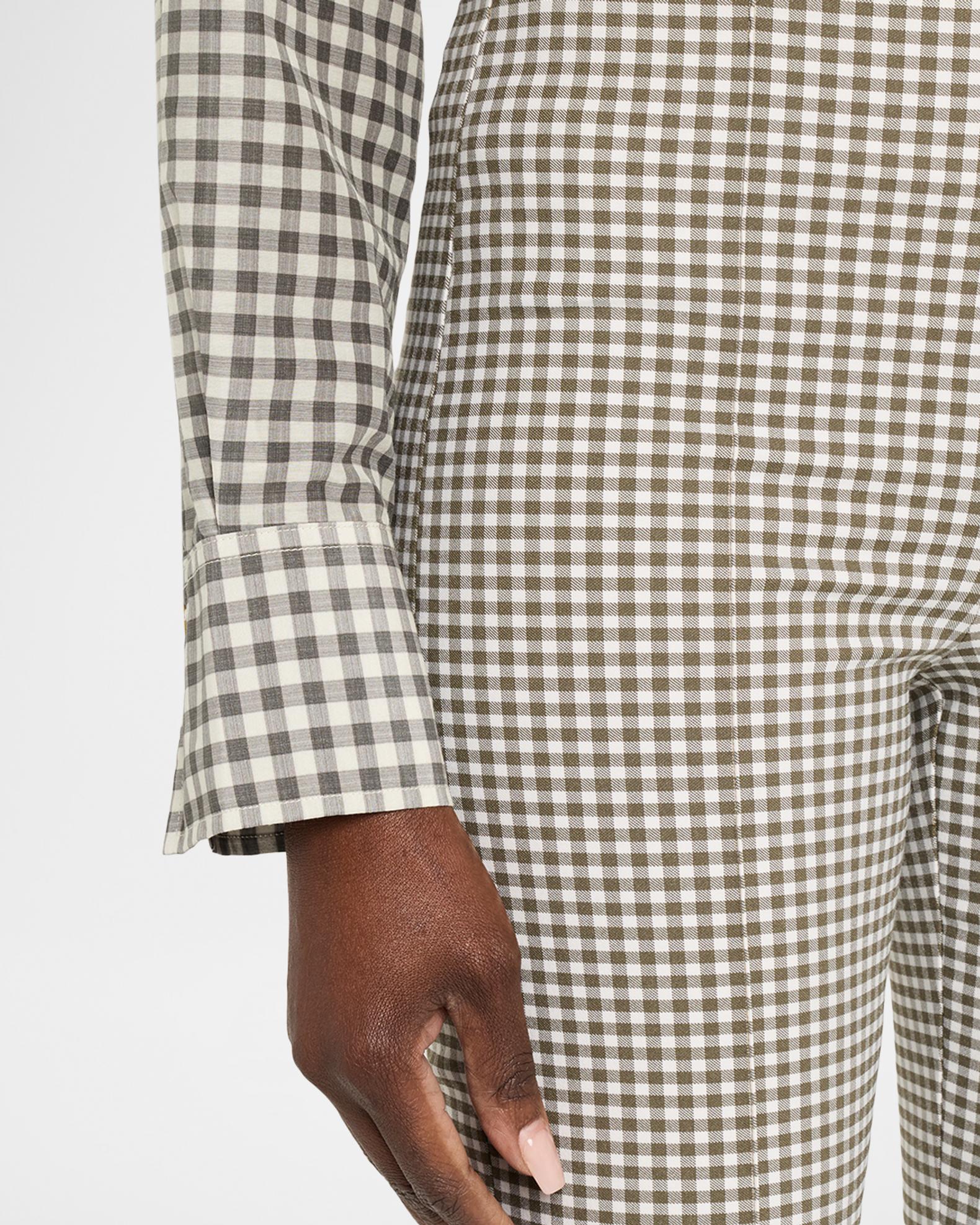 Vince Niki Gingham Mid-Rise Crop Flare Pants | Neiman Marcus